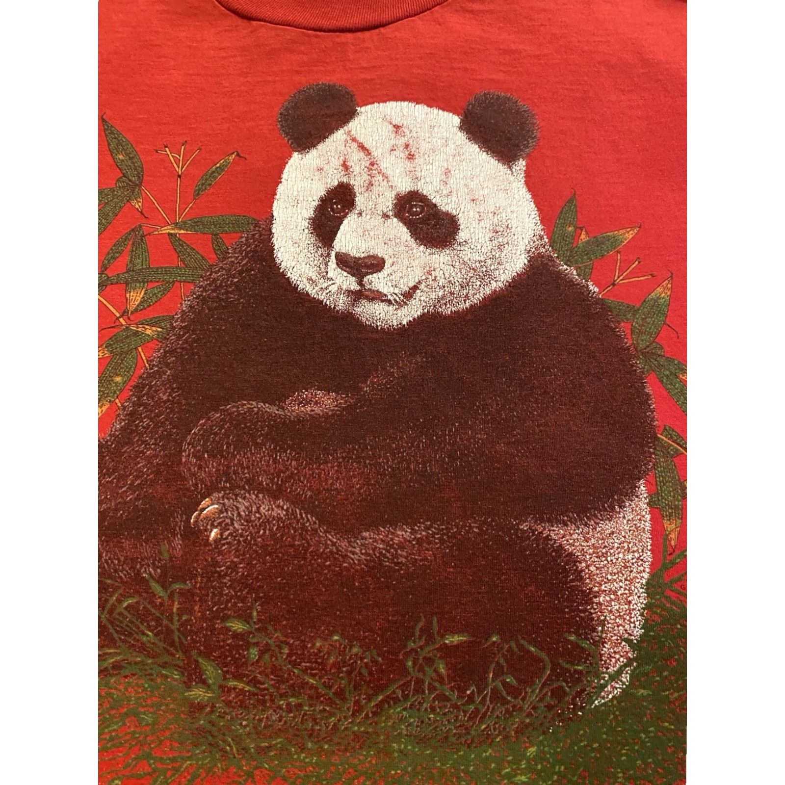 Jerzees VINTAGE Jerzees Giant Panda Bear Graphic T Shirt Red XL Mens Short Sleeve Crew Neck 1990s Grunge Nature Animals 90s Size US XL / EU 56 / 4 - 5 Thumbnail