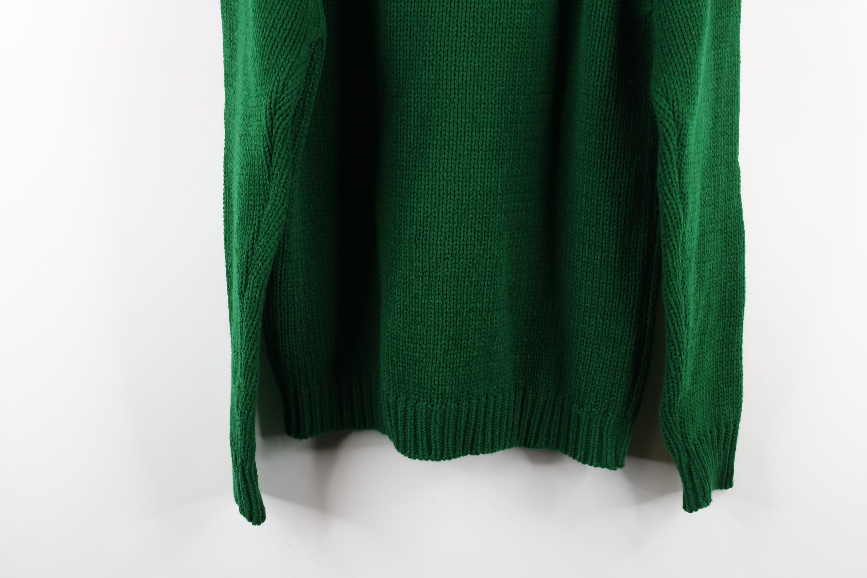 Vintage Vintage 70s Streetwear Ribbed Geometric Knit Sweater Green Size US L / EU 52-54 / 3 - 10 Thumbnail