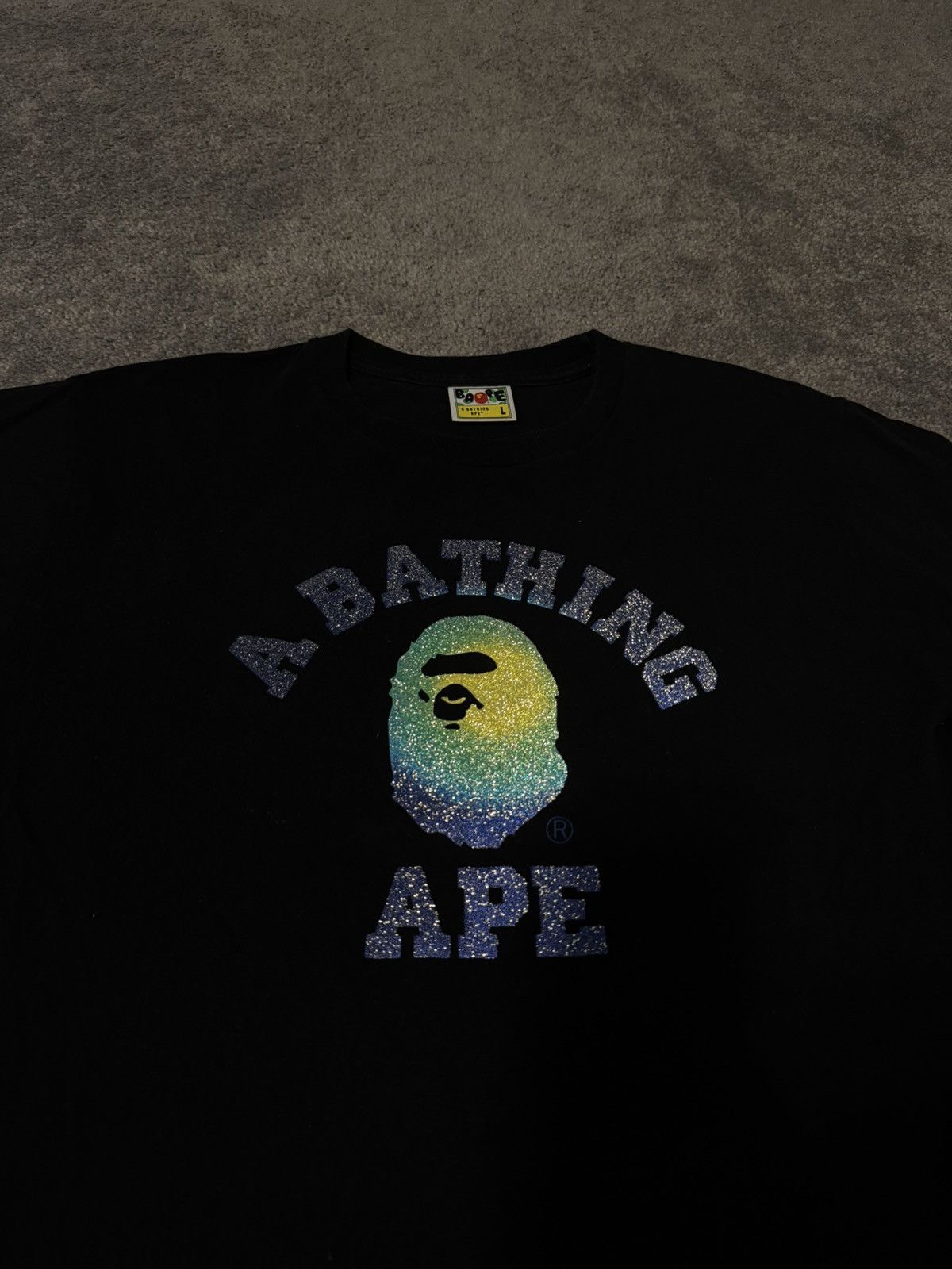 Bape Bape Glitter College Logo Tee Size US L / EU 52-54 / 3 - 1 Thumbnail