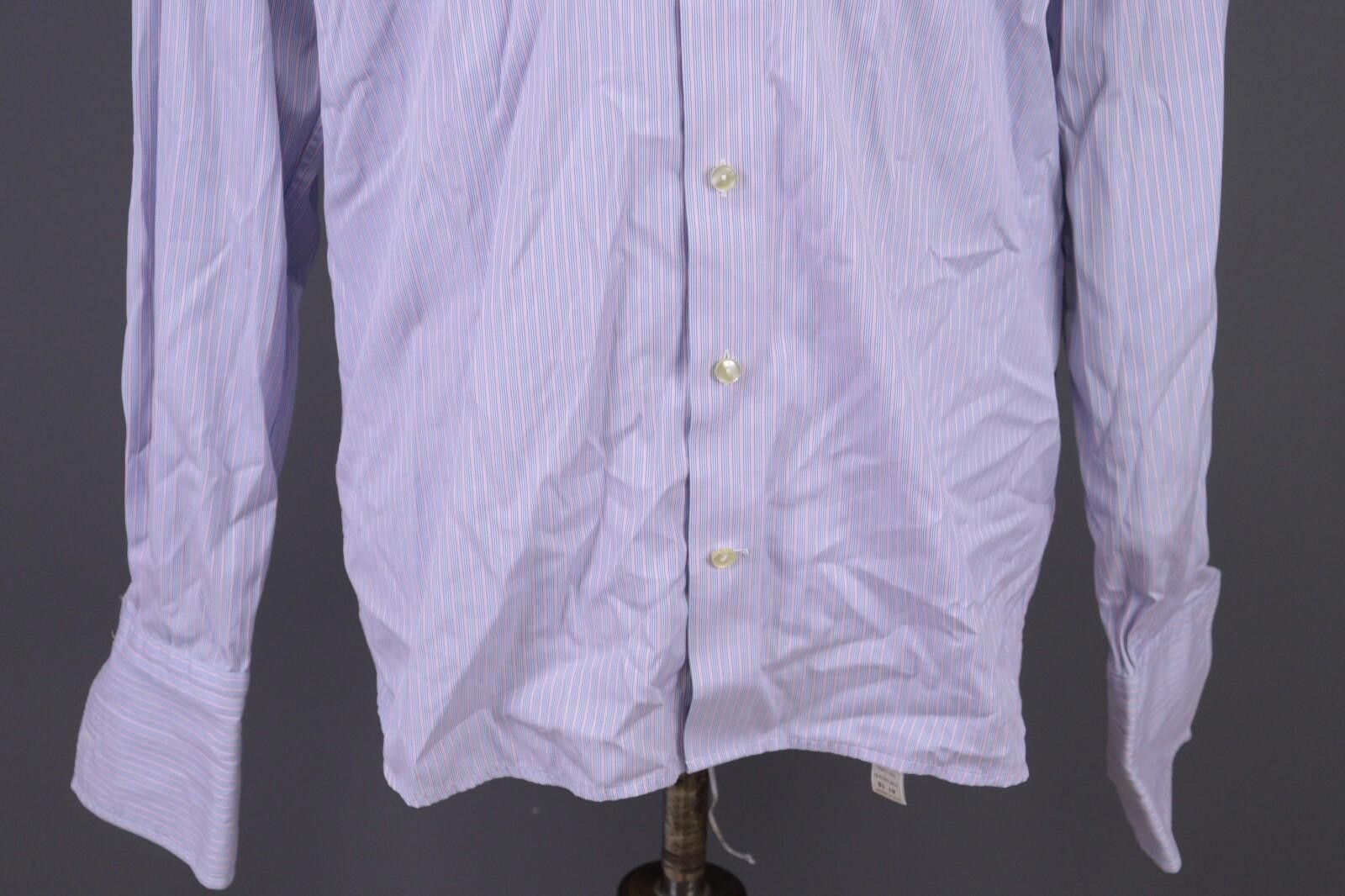 Eton Eton Contemporary Blue Stripe Up Shirt Size 41 /16 Size US M / EU 48-50 / 2 - 3 Thumbnail