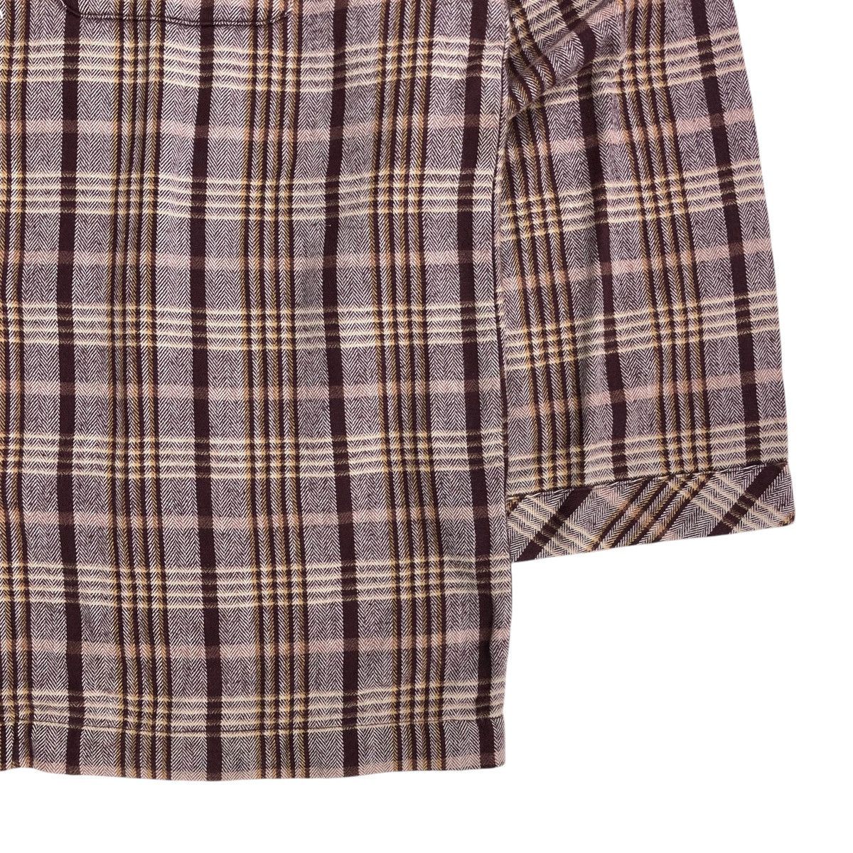 Celine × Japanese Brand × Vintage 🇯🇵 1990s Celine Oversized Brown Plaid Flannel Shirt Size US L / EU 52-54 / 3 - 9 Thumbnail