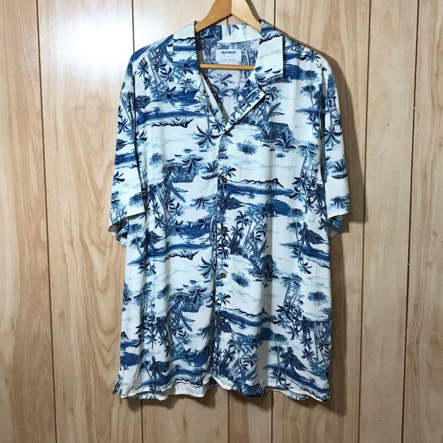Old Navy Old Navy Tropical Collared V-Neck Short Sleeve Shirt XL Size US XL / EU 56 / 4 - 1 Thumbnail