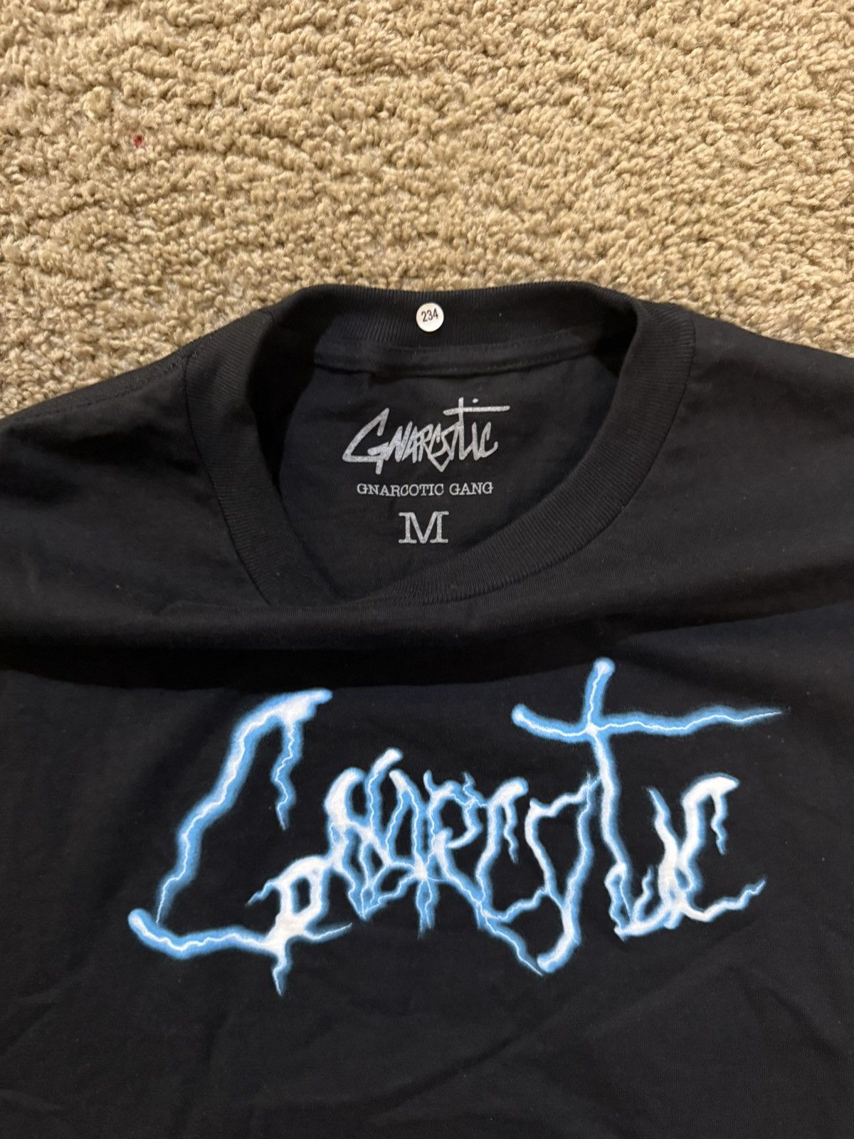 Gnarcotic Gnorcotic Blue Lightning Logo T-Shirt Black | Size Medium Size US M / EU 48-50 / 2 - 2 Thumbnail