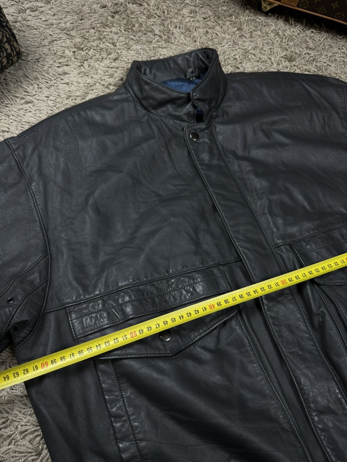 Vintage Vintage leather bomber jacket 90s original retro casual item Size US XL / EU 56 / 4 - 3 Thumbnail