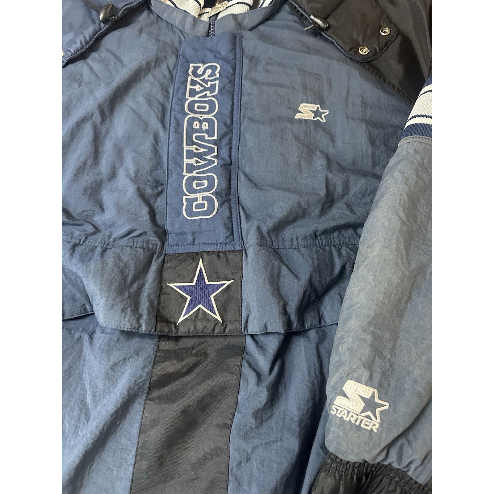 Starter 90s Dallas Cowboys Starter Pro Line 1/4 Zip Jacket Size 2XL Size US XXL / EU 58 / 5 - 4 Thumbnail