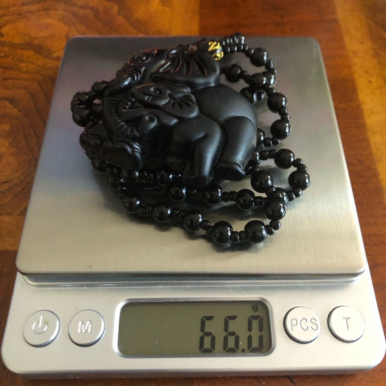 Handmade Hand crafted black chalcedony elephant stone necklace Size ONE SIZE - 15 Thumbnail