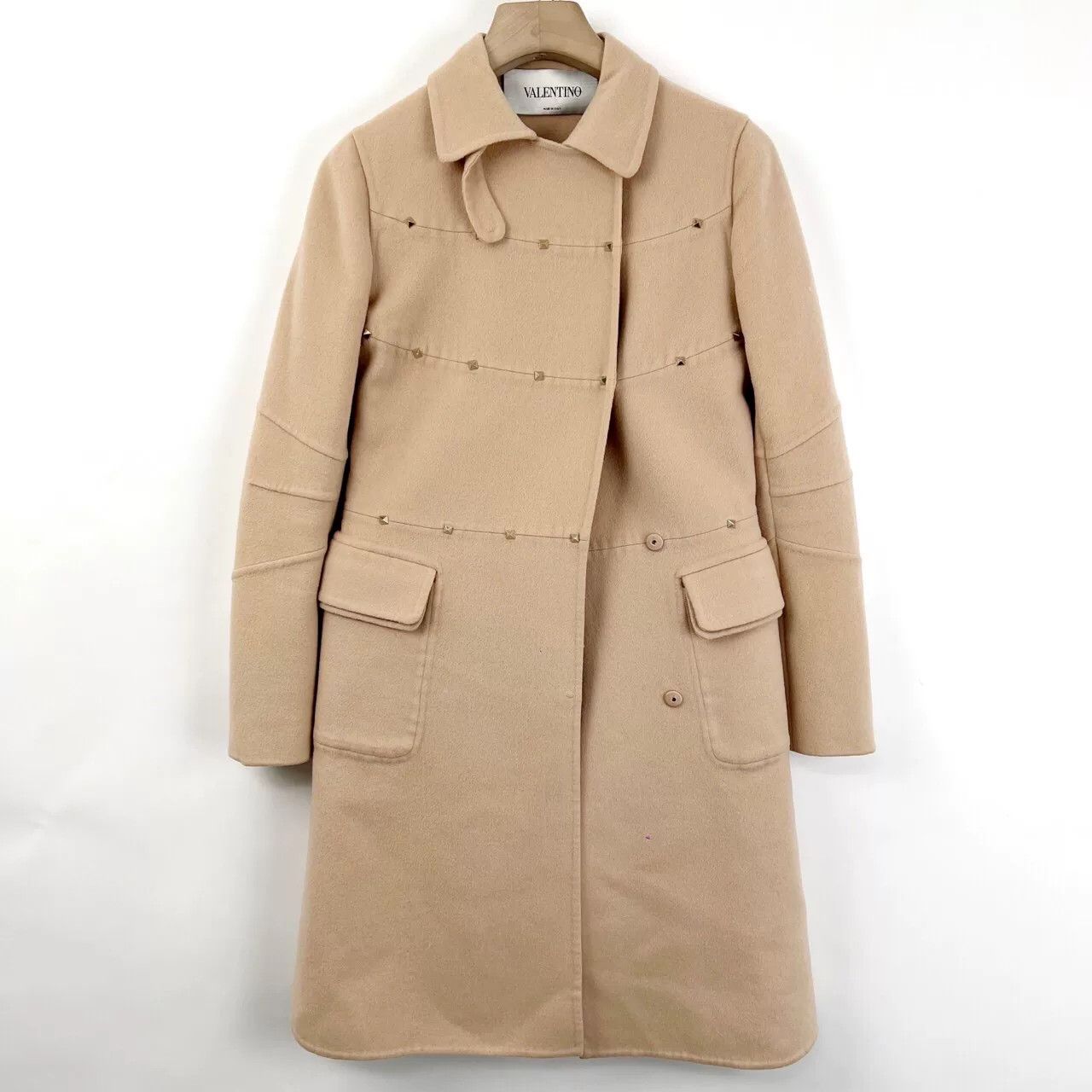 Valentino Valentino Pink Rivet Wool Coat Size M / US 6-8 / IT 42-44 - 1 Thumbnail