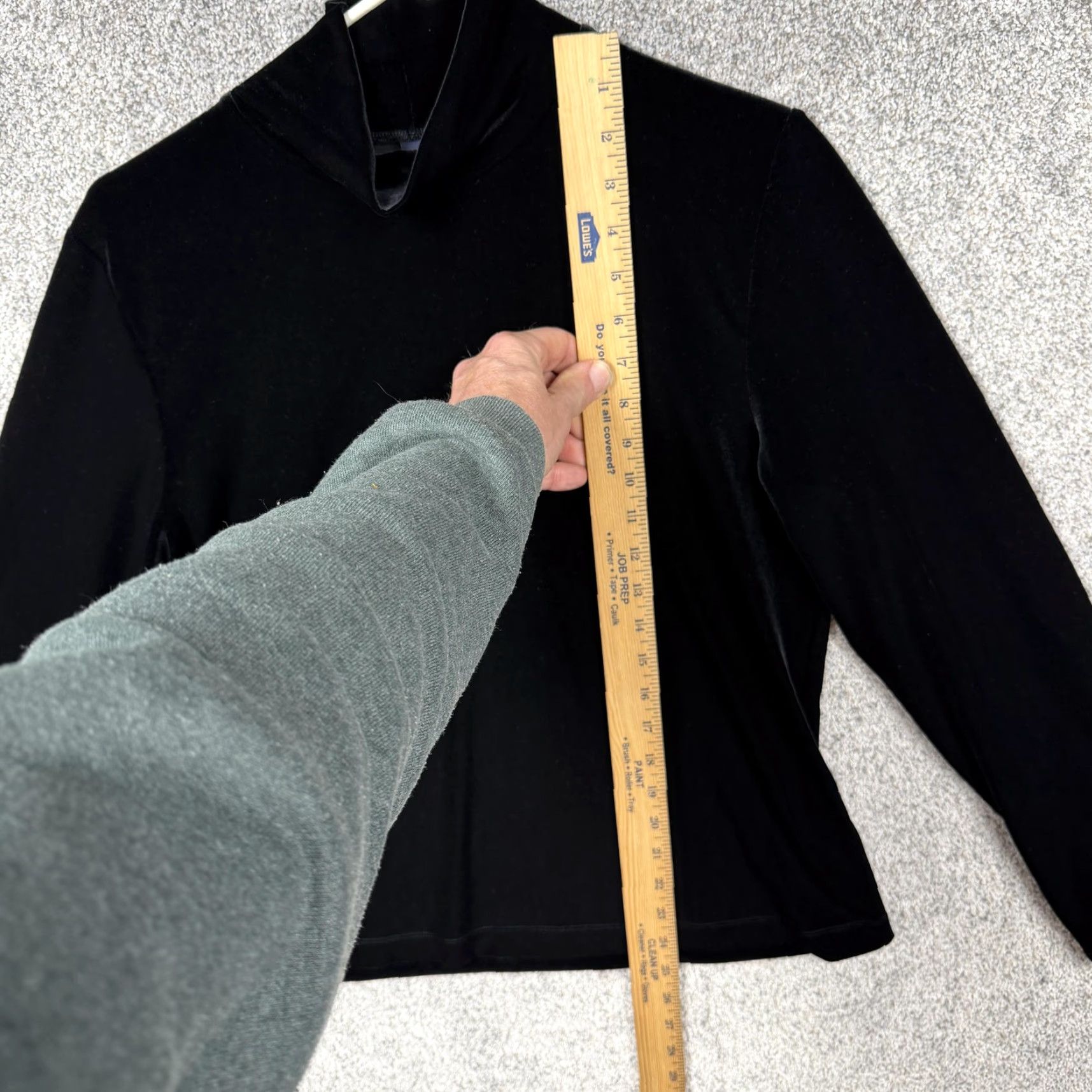 Lands' End Lands' End Blouse Top L Black Velvet Mock Neck Long Sleeve Women Witchy Chic Whimsigoth Vintage No (if avoid N/A) Size L / US 10 / IT 46 - 2 Thumbnail
