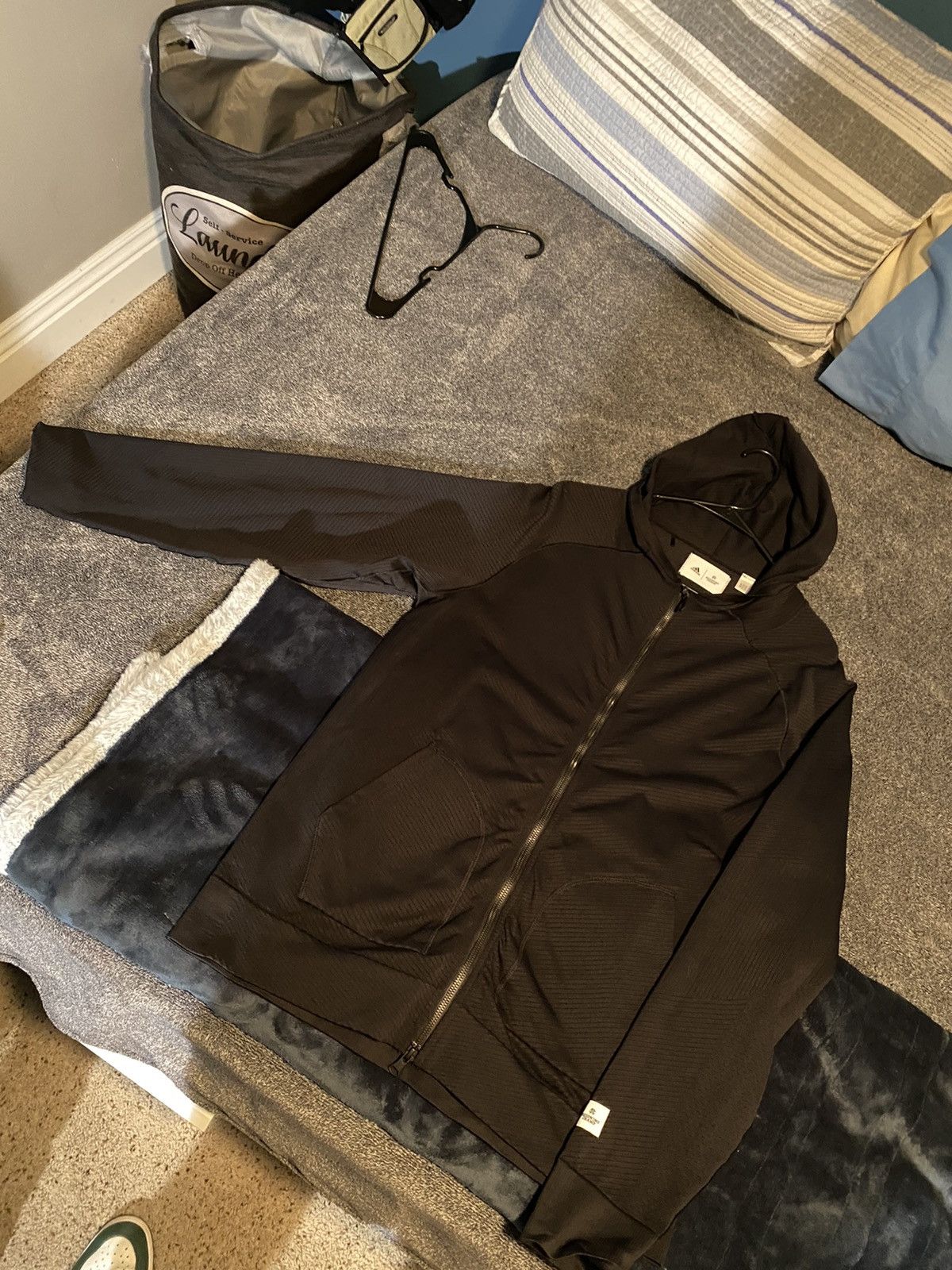 image of Adidas’S Reigning Champ Athletic Jacket in Black, Men's (Size Large)