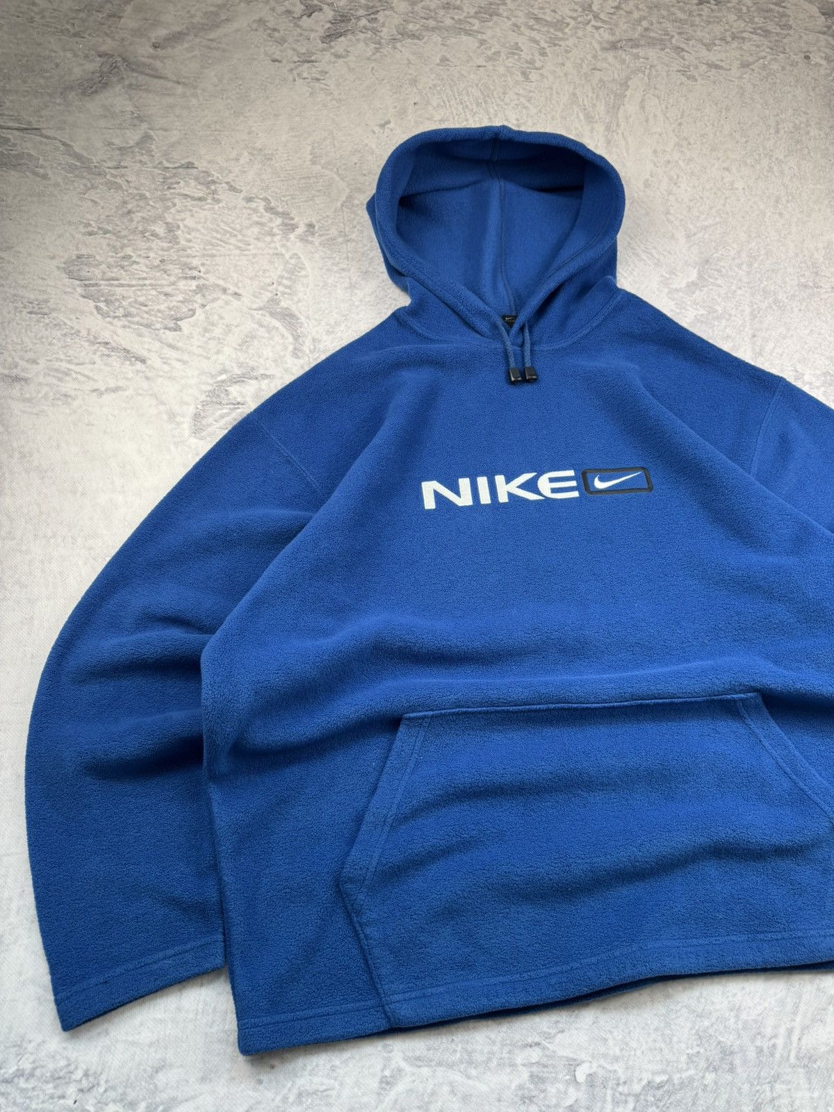 Nike × Vintage NIKE VINTAGE TEDDY FLEECE CENTER LOGO OVERSIZE BOXY HOODIE Size US XL / EU 56 / 4 - 2 Thumbnail
