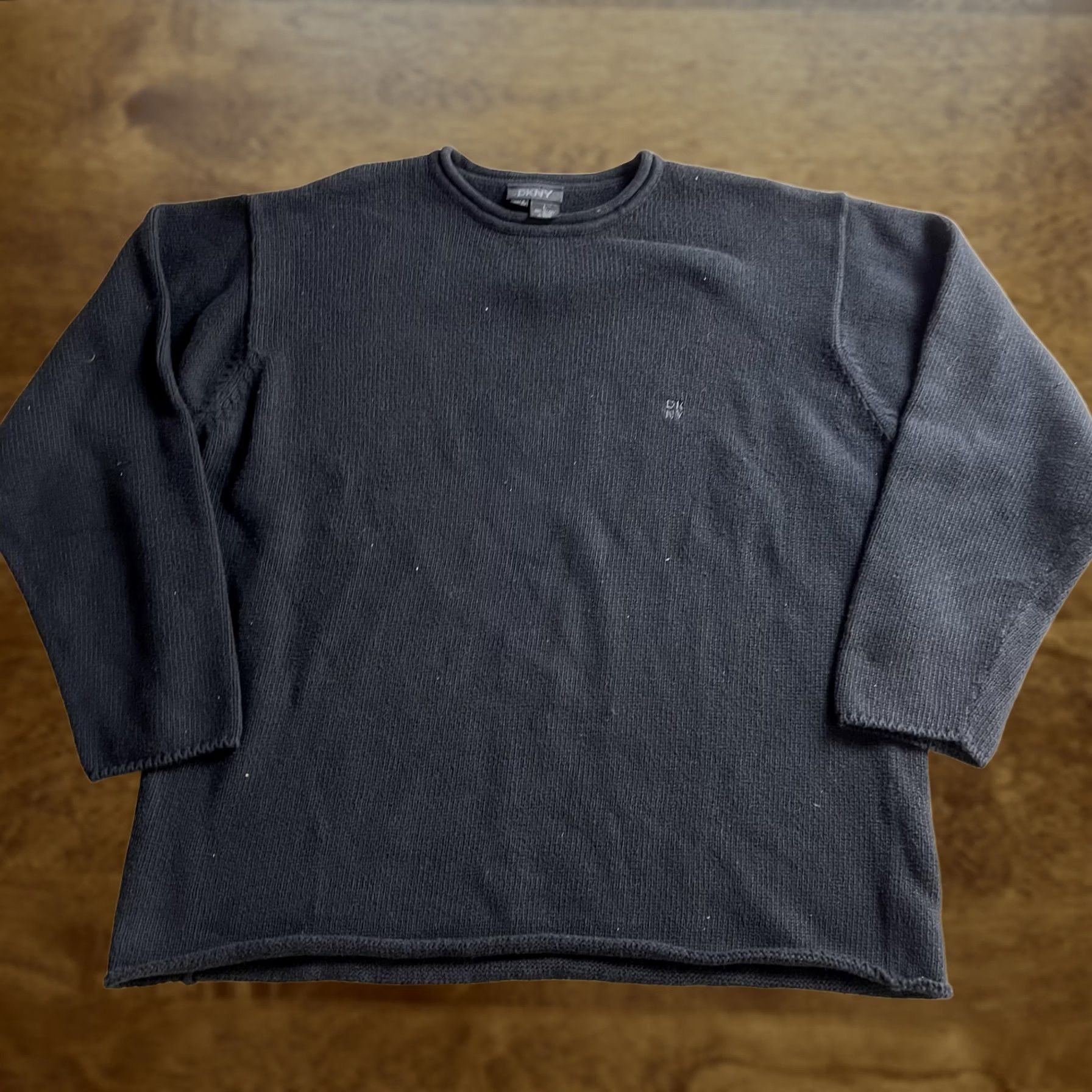 DKNY VINTAGE DKNY Sweater Mens L Gray Cotton Crewneck Knit Pullover Hong Kong Size US L / EU 52-54 / 3 - 1 Thumbnail
