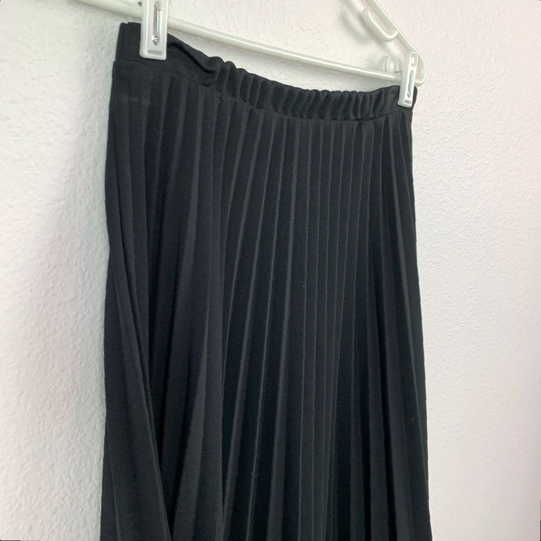 Vintage VINTAGE Black Midi Pleated Skirt 12P USA 70s 1970s Secretary/Geek Petites Small Size 26" / US 2 / IT 38 - 3 Thumbnail