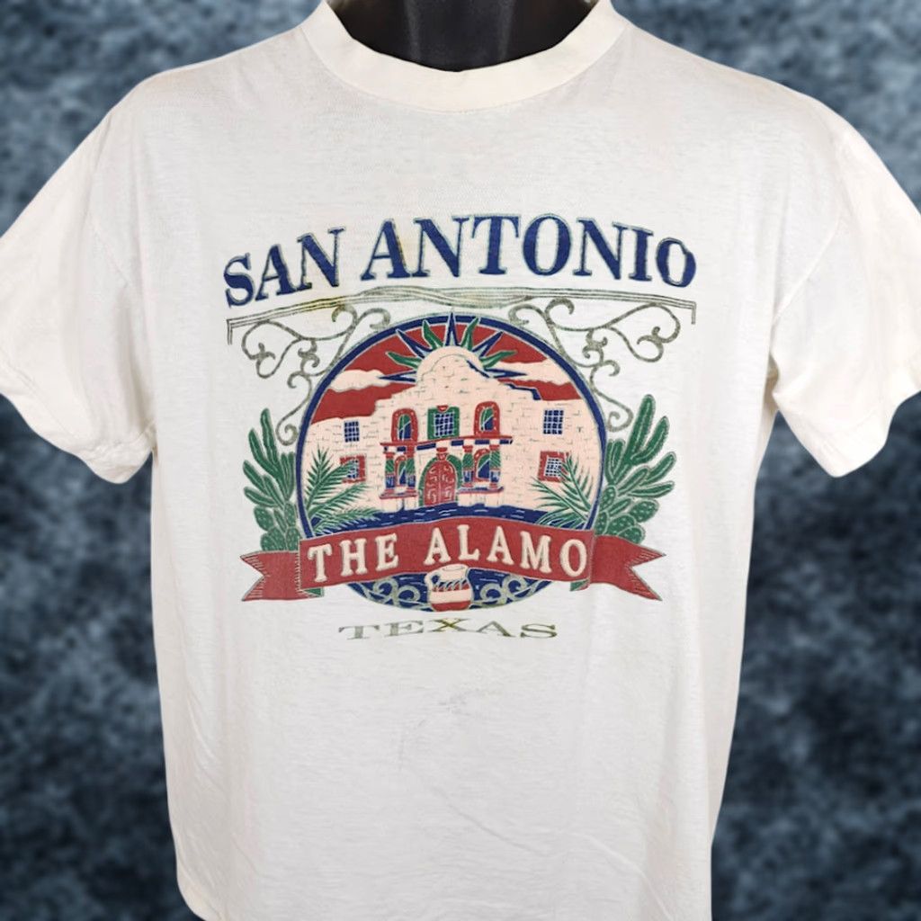 Vintage VINTAGE San Antonio T Shirt Mens Large White 90s The Alamo Texas Travel Men Shirt White 90s San Antonio Travel Size US L / EU 52-54 / 3 - 1 Thumbnail