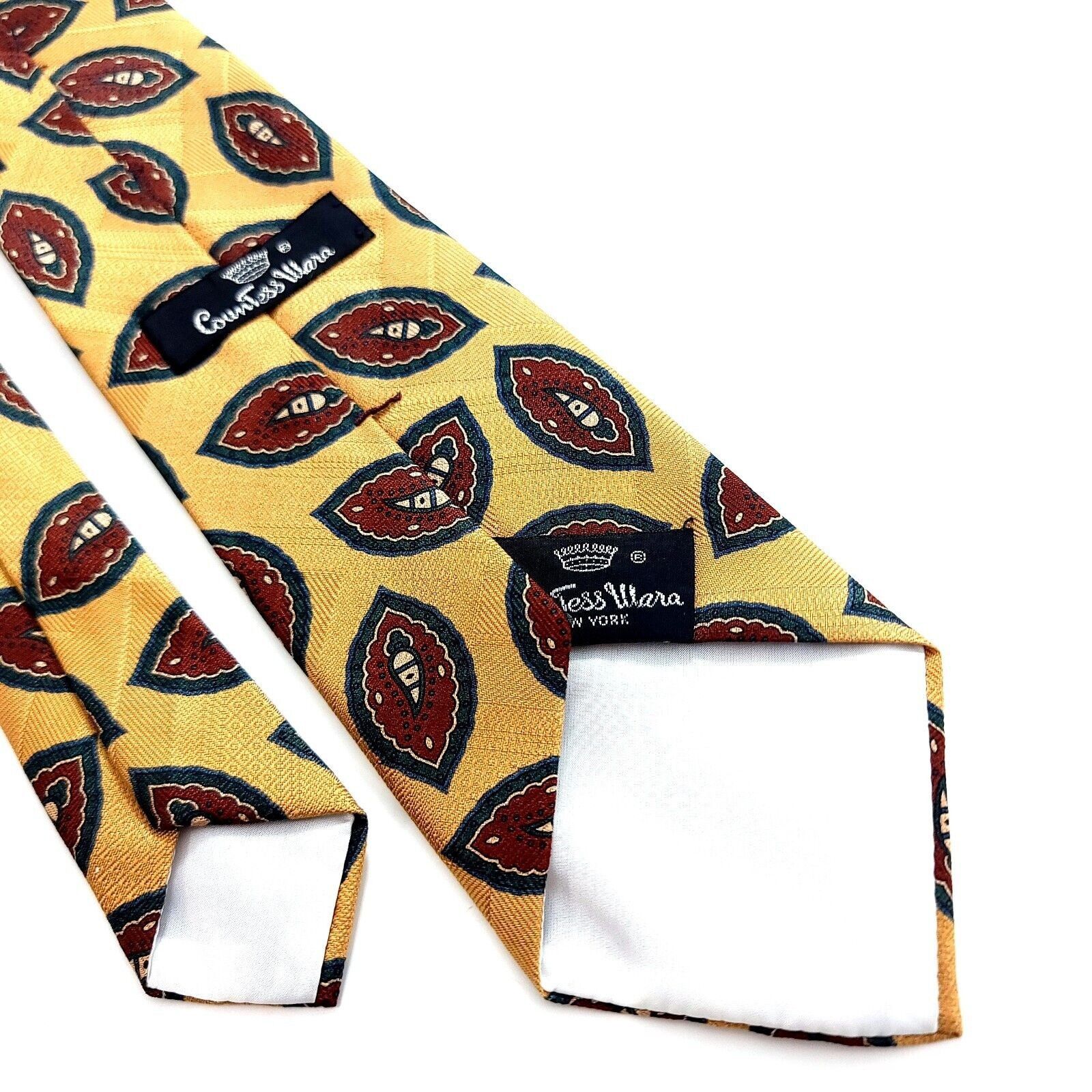 Countess Mara Countess Mara Woven Yellow Abstract Silk Tie Size ONE SIZE - 5 Thumbnail