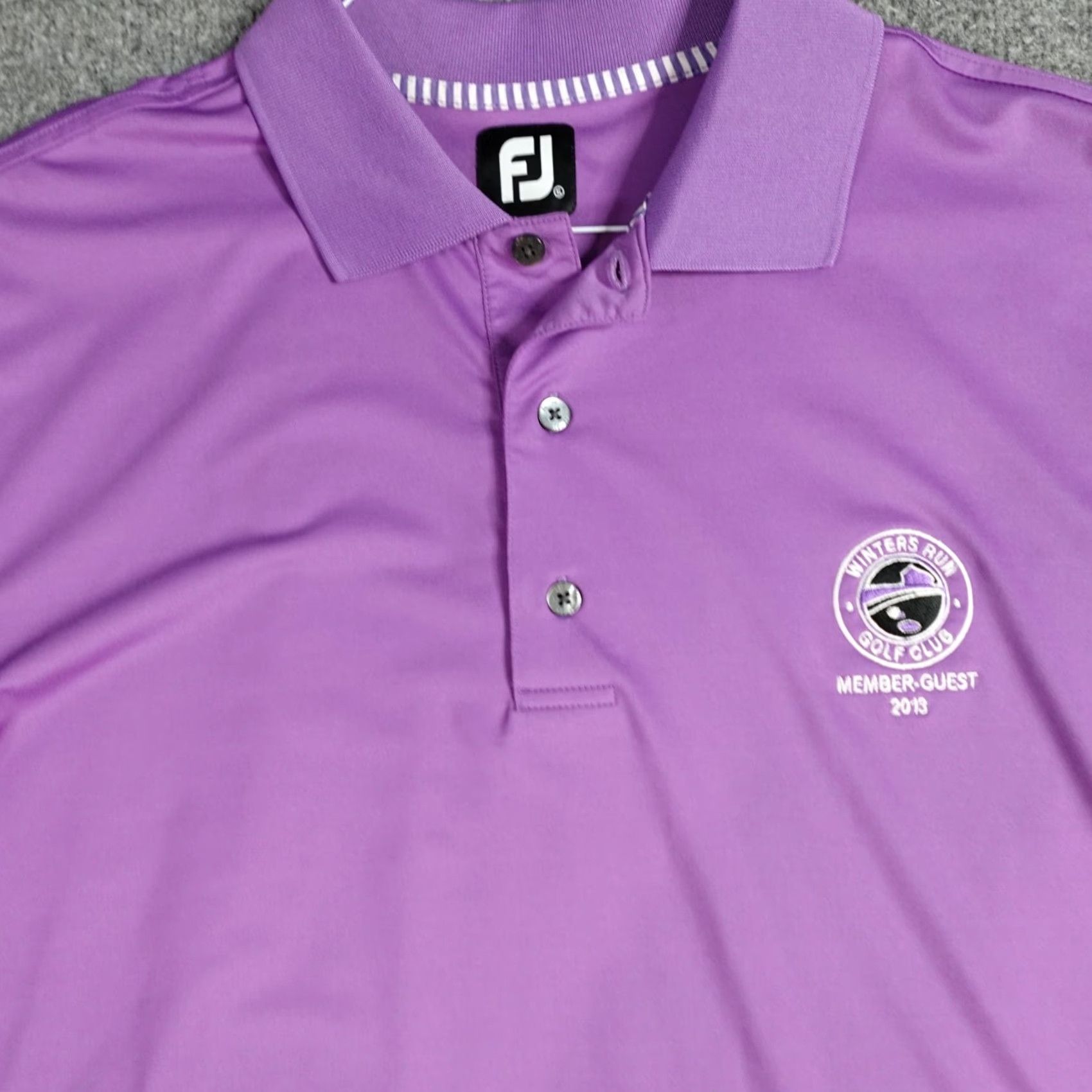 Footjoy FootJoy Polo Shirt XL Purple Solid Performance Golf Club Mens Polo Size US XL / EU 56 / 4 - 2 Thumbnail
