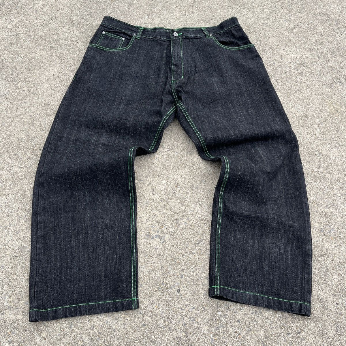 image of Vintage Y2K Ubug Wide Leg Jeans (Unisex) in Black, Men's (Size 40)