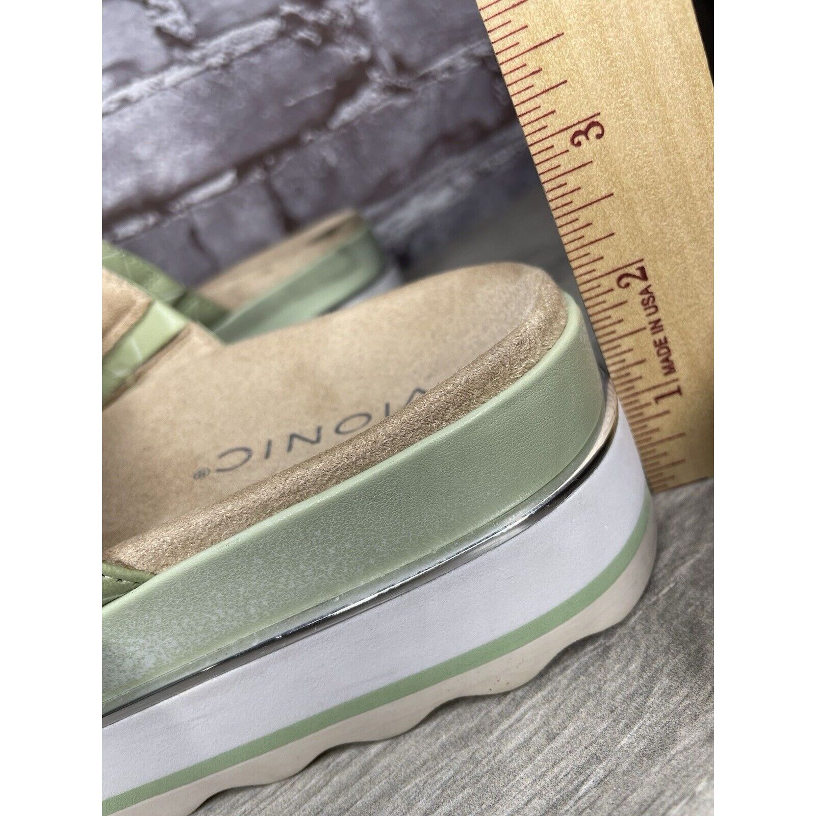 Other Vionic Brandie Mint Green Double Strap Slide Vegan Sandals W Size US 8 / IT 38 - 12 Thumbnail