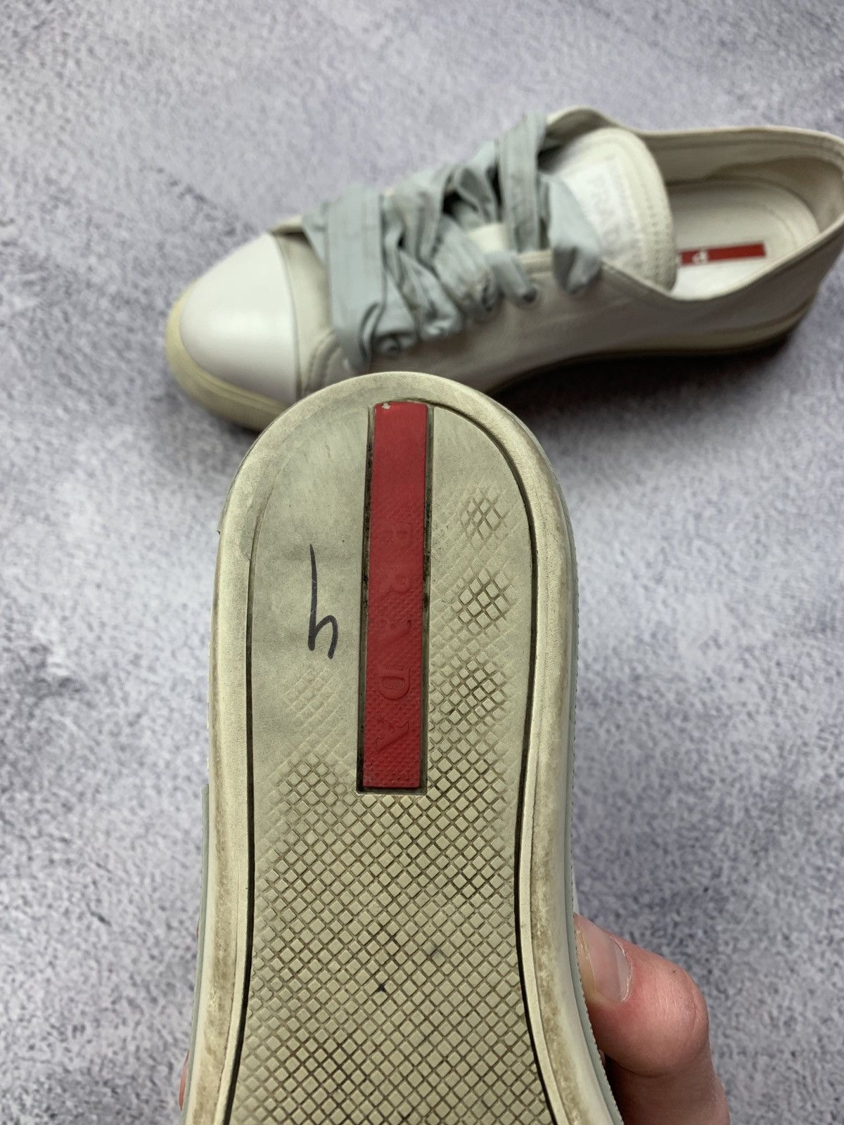 Prada Prada White Leather Sneakers Women Size 37 Size US 6.5 / IT 36.5 - 5 Thumbnail
