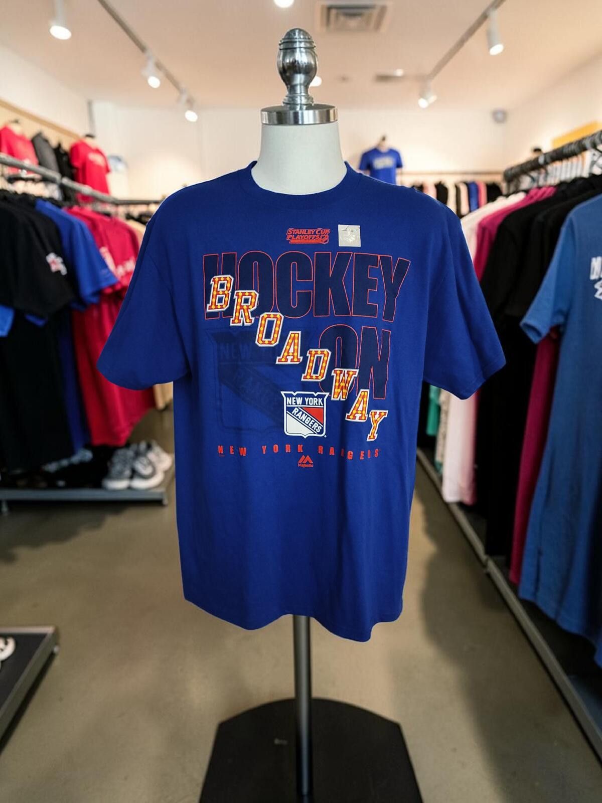 Majestic Official Stanley Cup NY Rangers Broadway Hockey Tee, Sz L Size ONE SIZE - 3 Thumbnail