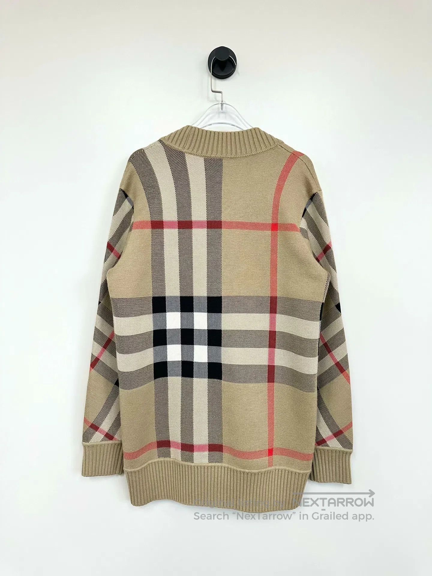 Burberry Burberry Khaki Classic Plaid Knit Cardigan| Size XS / US 0-2 / IT 36-38 - 2 Thumbnail