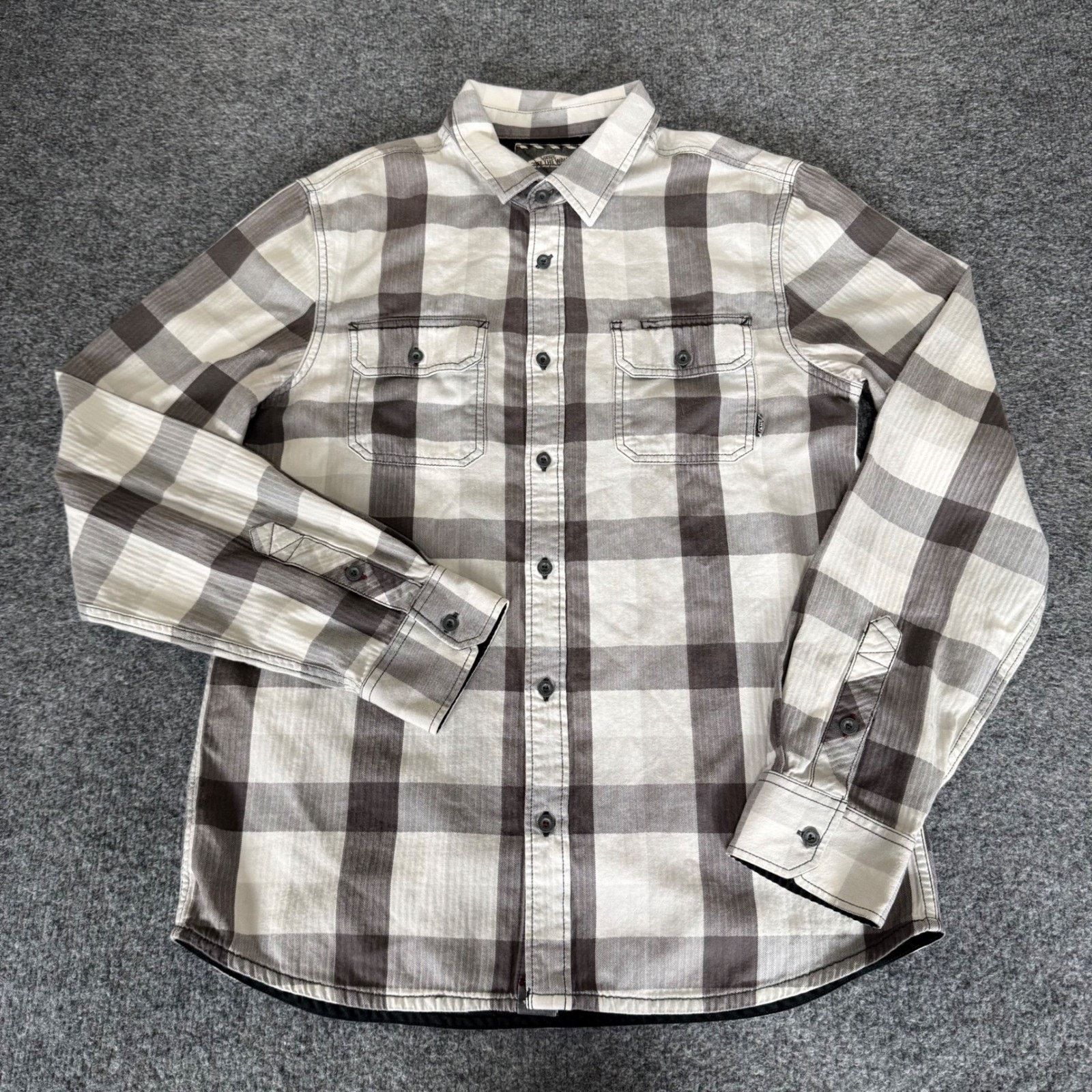 Vans Vans Mens Medium Grey Plaid Flannel Button Up Shirt Skate Size US M / EU 48-50 / 2 - 1 Thumbnail