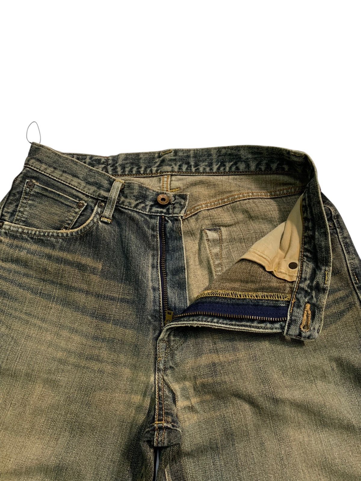 Edwin VINTAGE EDWIN 505z SELVEDGE RUSTY JAPANESE DISTRESSED DENIM Size US 31 - 13 Thumbnail