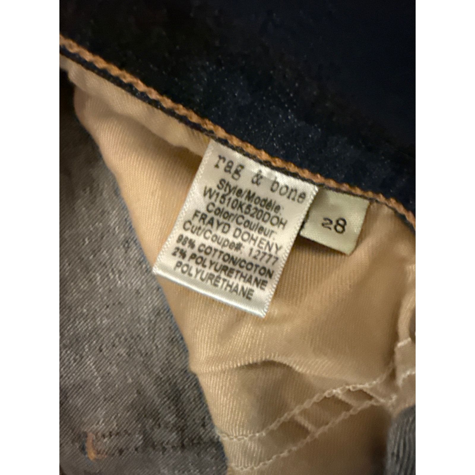 Rag & Bone Rag & Bone Frayed Doheny Dark Wash Raw Hem Crop Jean, 28 Size 28" / US 6 / IT 42 - 8 Thumbnail