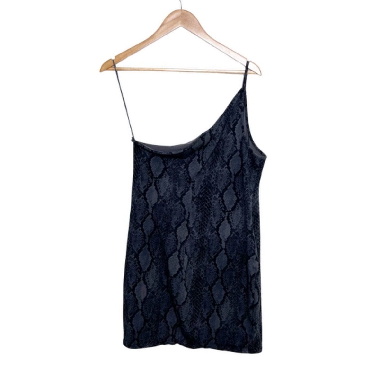 Express Express Women’s Snakeskin One Shoulder Bodycon Mini Dress Size L / US 10 / IT 46 - 6 Thumbnail