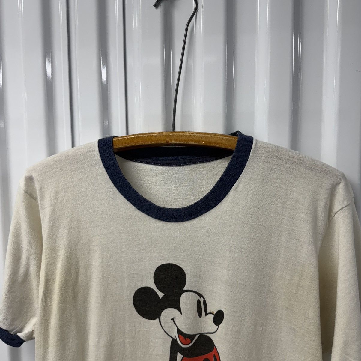 Mickey Mouse × Vintage RARE Vintage 70s 80s Mickey Mouse Disneyland Ringer Tee Size US L / EU 52-54 / 3 - 3 Thumbnail