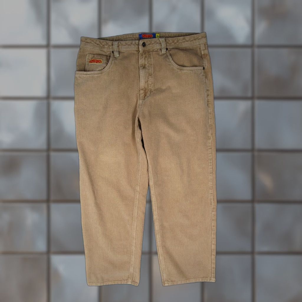 Empyre Empyre Men Beige Relaxed 5 Pocket Corduroy Chinos - 36W x 28L - 100% Cotton - Flat Front - Jeans Pants Size US 36 / EU 52 - 1 Thumbnail
