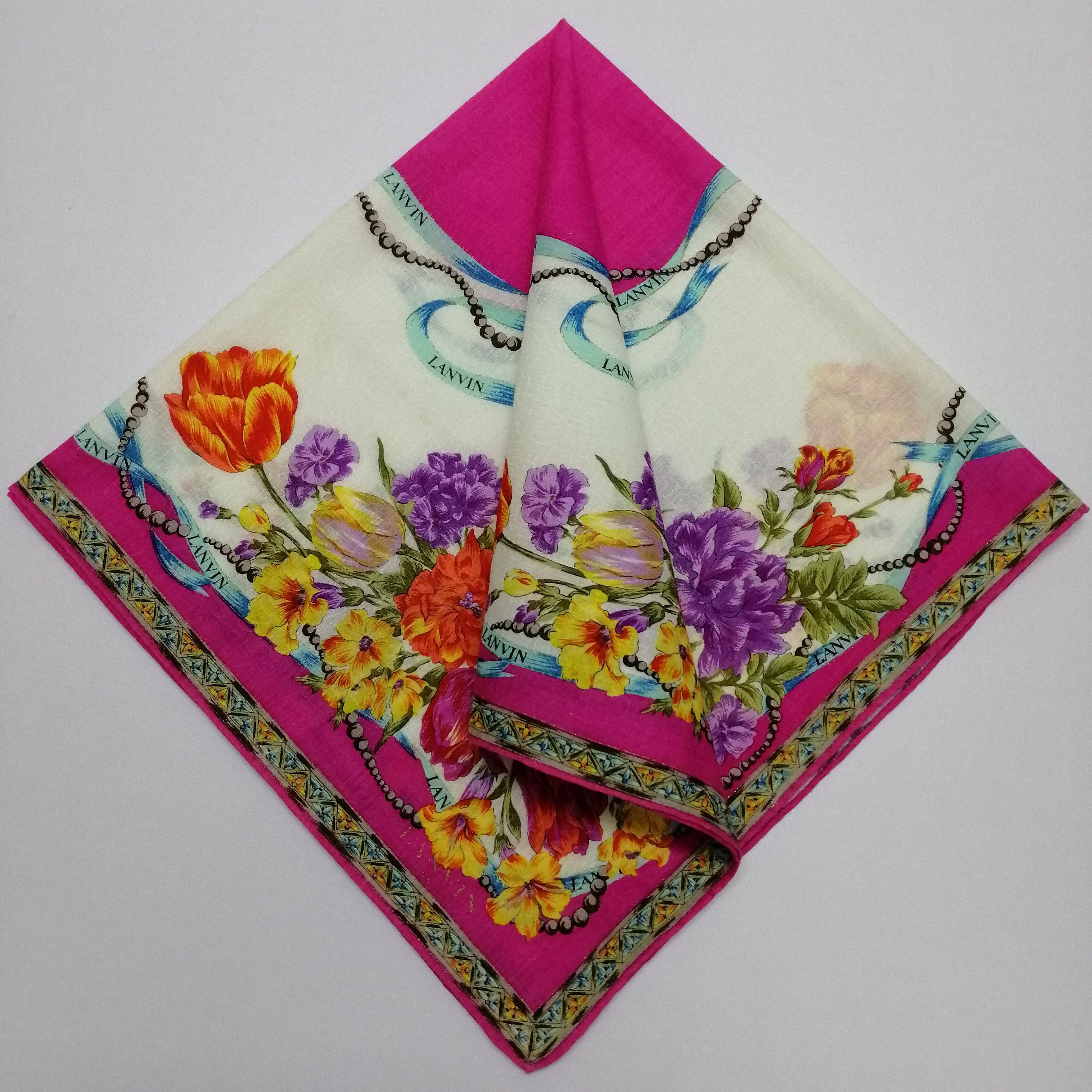 Lanvin Vintage Lanvin Handkerchief/Neckerchief/Bandana-KD1259 Size ONE SIZE - 1 Thumbnail