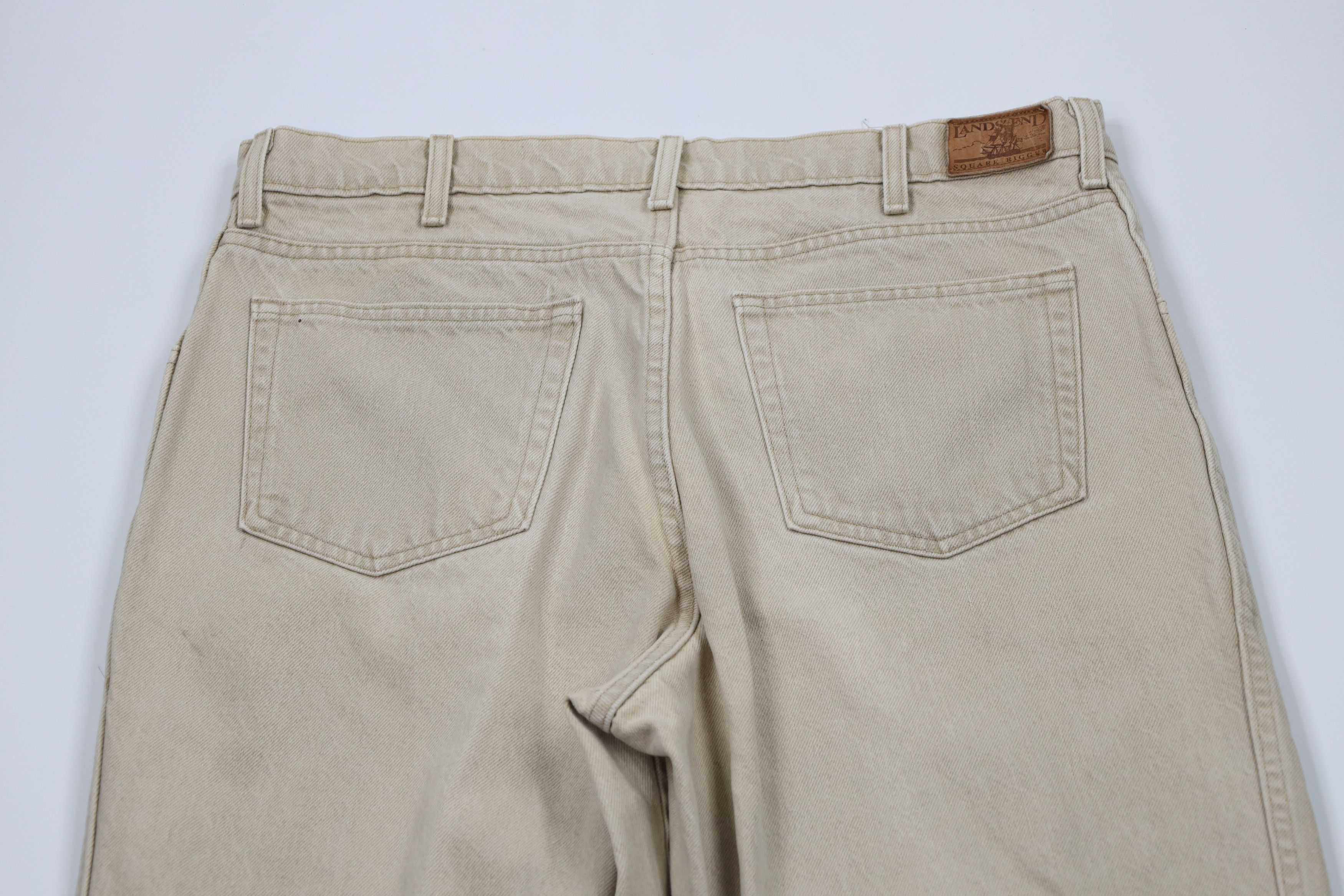 Lands' End × Vintage Vintage 90s Lands End Stonewash Rigger Denim Jeans USA Size US 36 / EU 52 - 11 Thumbnail