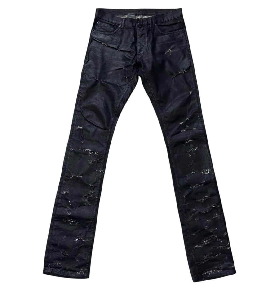 dior homme SS04 爪痕　ジーンズ　デニム　w32 Dior Homme Waxed/Distressed Denim SS04 “Strip” Sz 29 – Final
