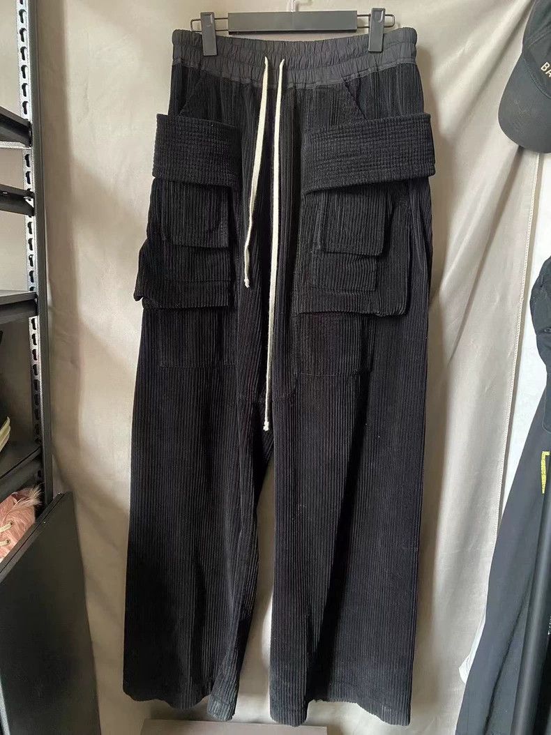 Rick Owens Black Wide-Leg Corduroy Pants Size US 26 / EU 42 - 1 Thumbnail