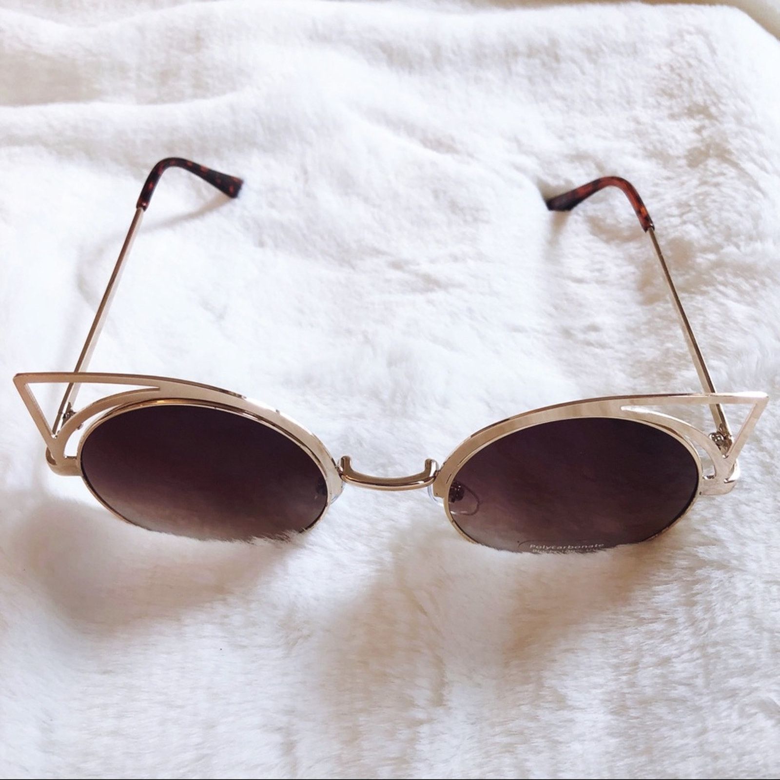 Other Mia Gold Cat Eye Retro Round Sunglasses Size ONE SIZE - 9 Thumbnail