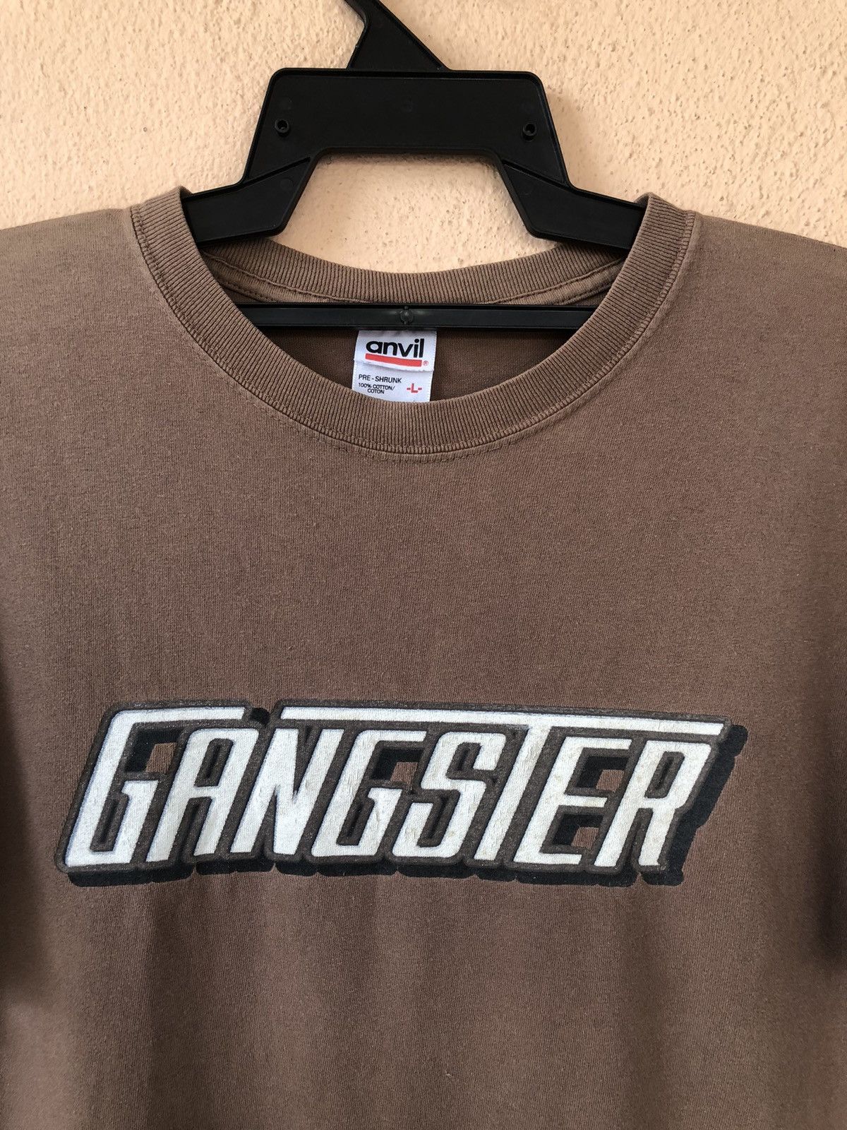 Vintage Vintage GANGSTER No Rock No Life Brown Tee Size US L / EU 52-54 / 3 - 1 Thumbnail