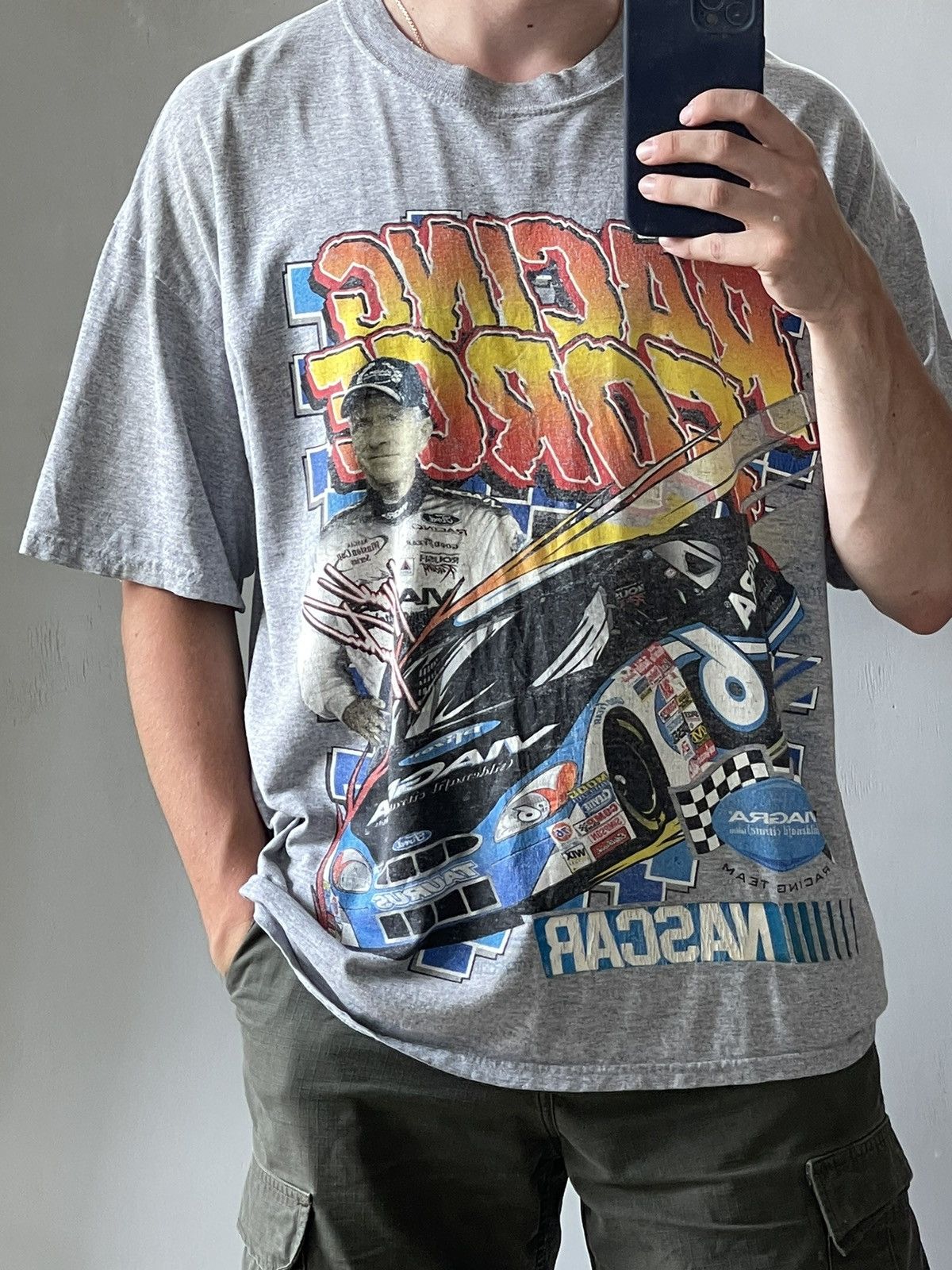 NASCAR 90s Viagra NASCAR Ford Racing Mark Martin Vintage Tee Shirt Size US XL / EU 56 / 4 - 9 Thumbnail