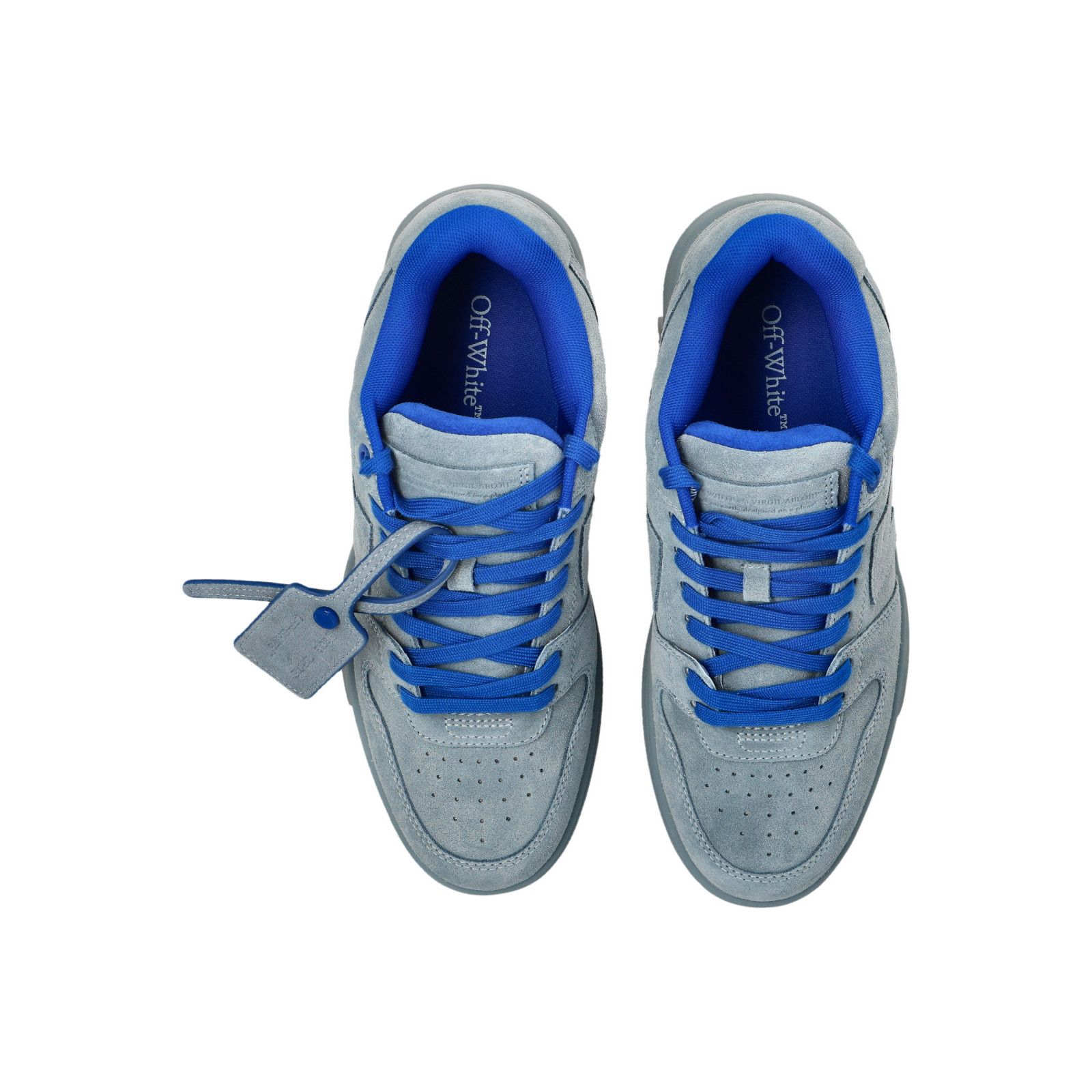 OFF-WHITE Out Of Office Blue Suede Sports Sneakers New & Aut