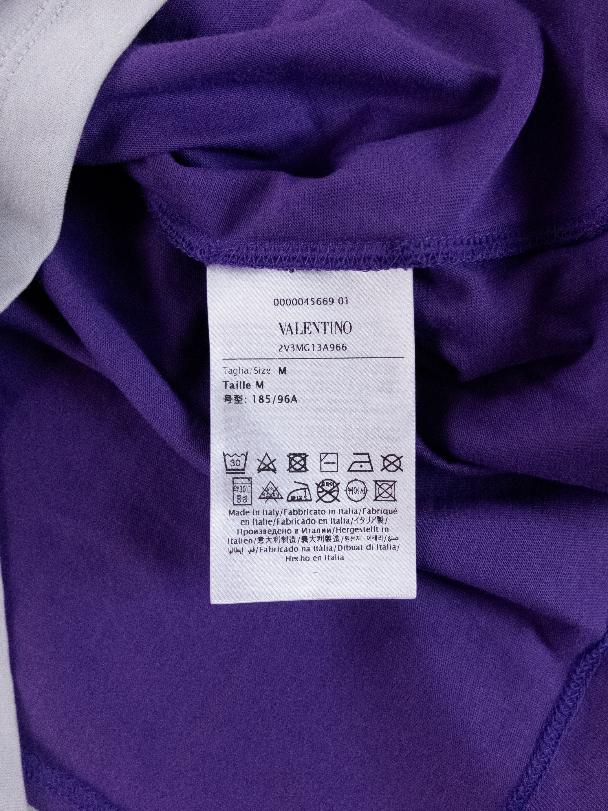 Valentino VALENTINO Garavani gray purple university logo t-shirt M Size US M / EU 48-50 / 2 - 8 Thumbnail