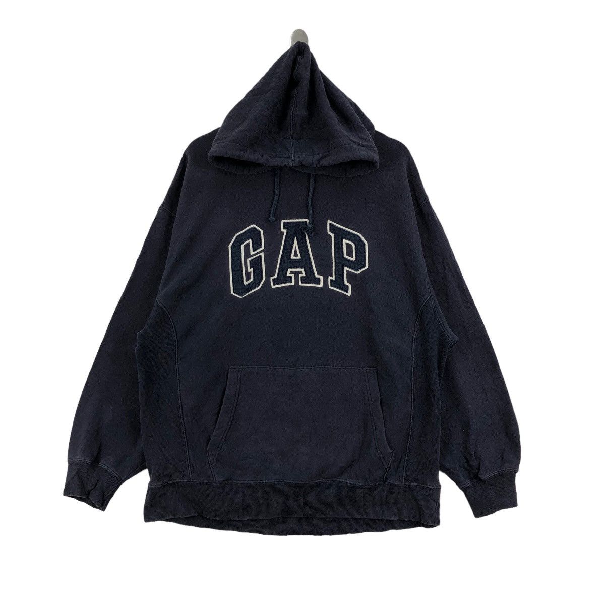 Gap Vintage GAP Hoodies Big Logo Pullover Jumper Streetwear Navy Size US M / EU 48-50 / 2 - 1 Thumbnail