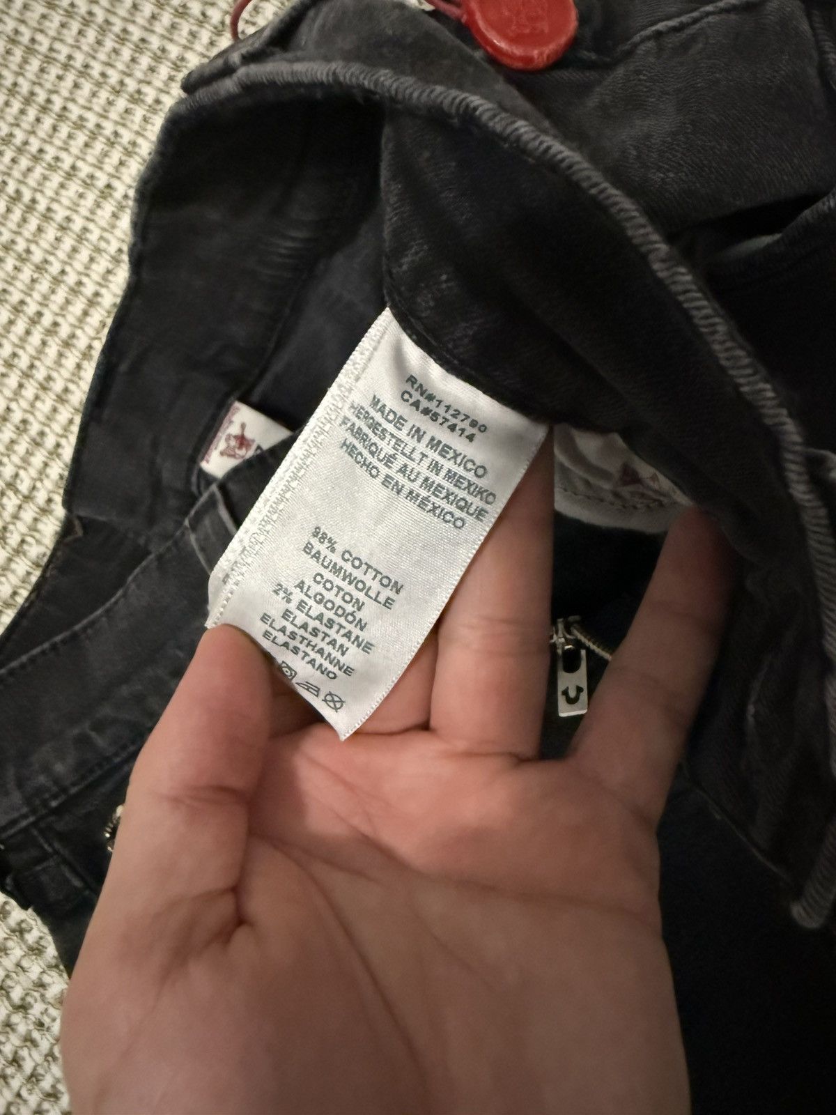 True Religion True Religion Black Zipper Denim | Purchased in 2016 Size US 27 - 7 Thumbnail