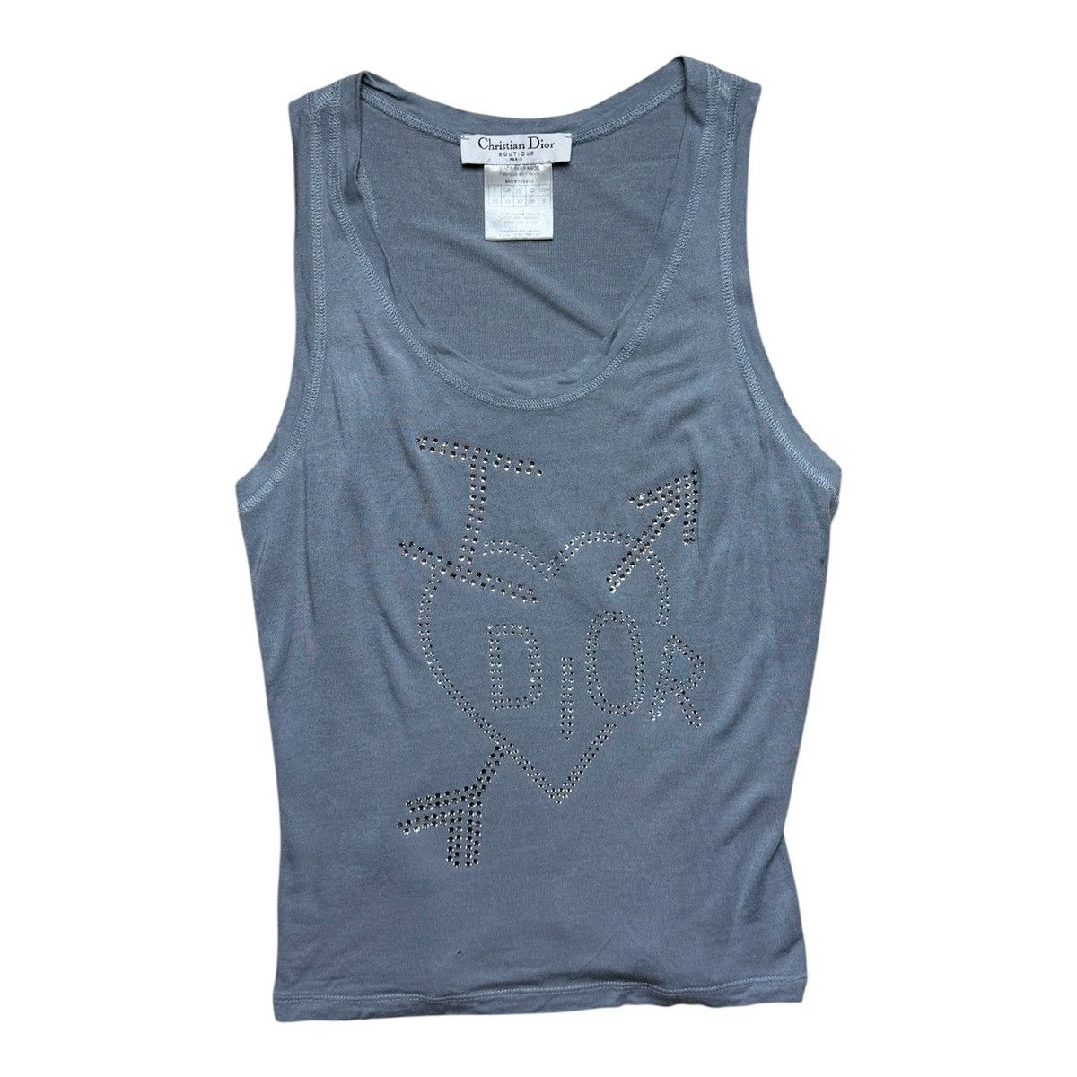 Dior SS2003 Denim Print Logo T-Shirt by John Galliano Dior top 