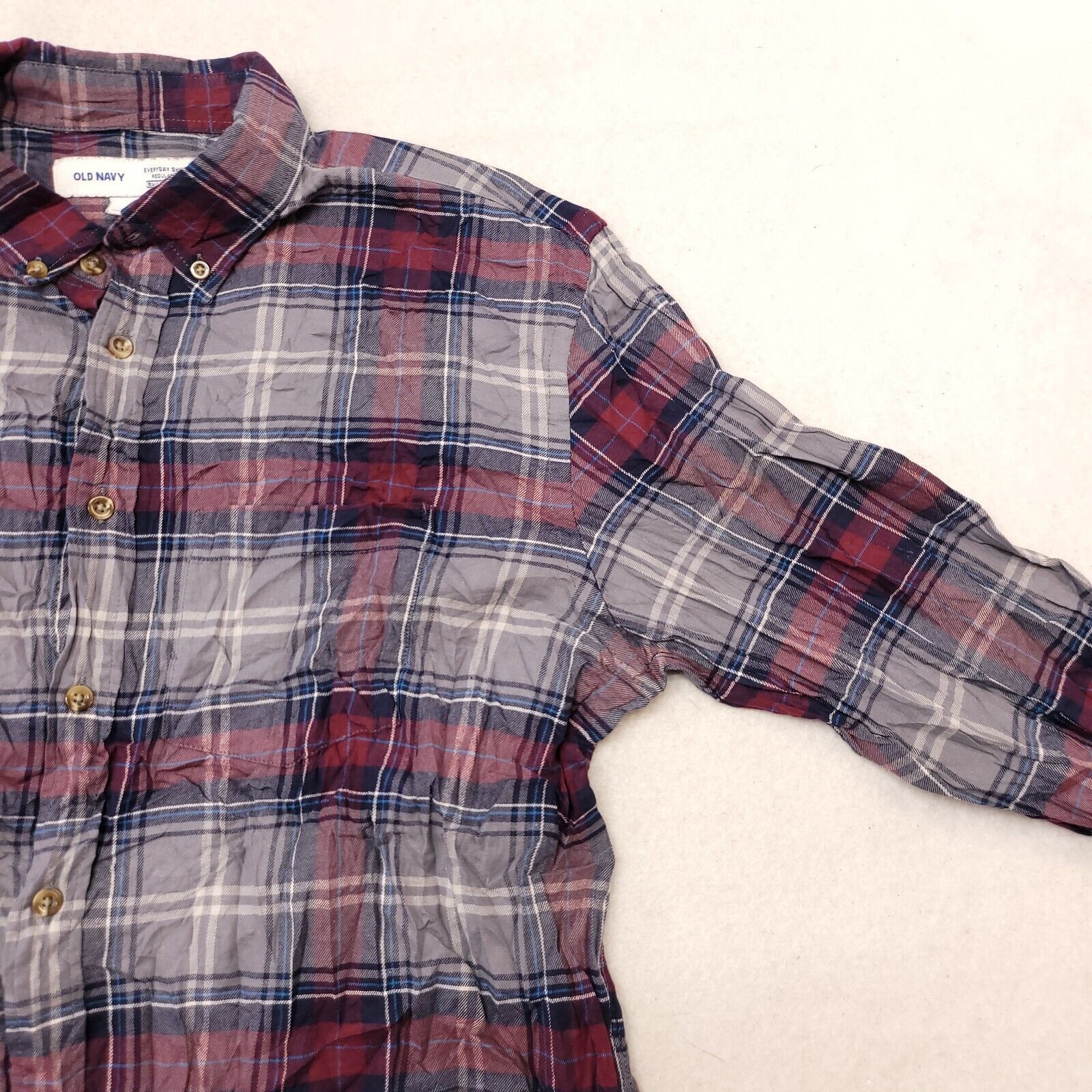 Old Navy Old Navy Tartan Flannel Shirt Mens Size Large Gray Blue Red Size US L / EU 52-54 / 3 - 5 Thumbnail