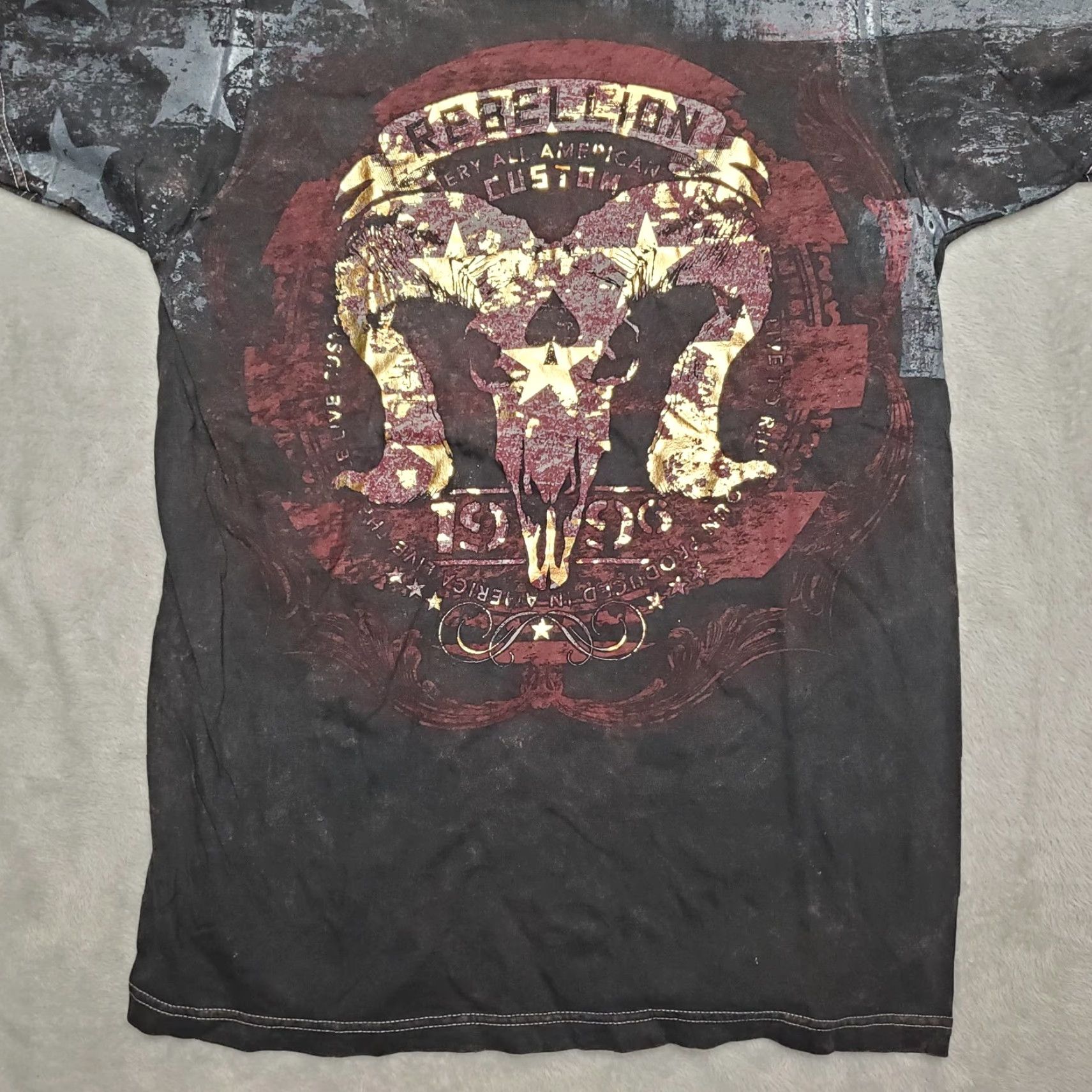 Vintage VINTAGE Rebellion Crewneck Shirt Womens S Red Gold Crew Neck All American Rams Skull Size S / US 4 / IT 40 - 3 Thumbnail