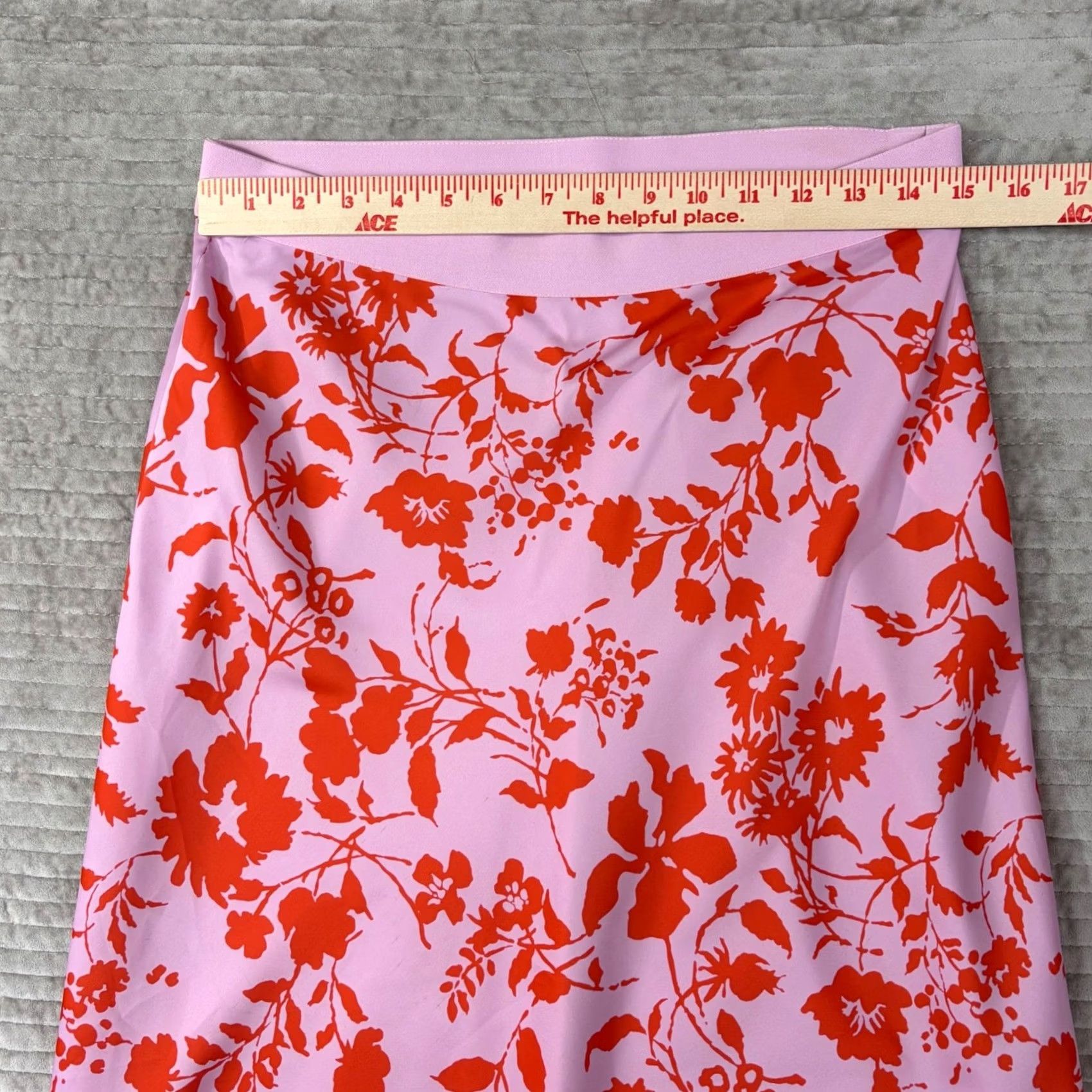 Outerknown Outerknown Skirt A-Line Midi Floral Elastic Waist Multicolor Lavender Pink 33in Womens M Size 32" / US 10 / IT 46 - 4 Thumbnail