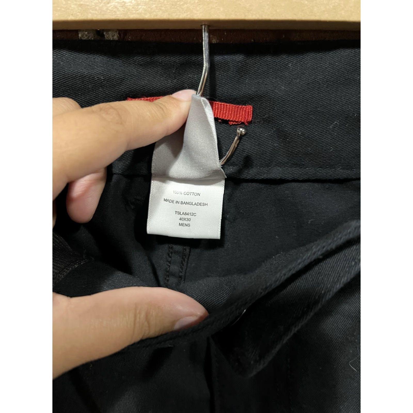 Vintage Tesla Embroidered Cargo Pants Men 40 x 30 Black Regular Pants Size US 40 / EU 56 - 3 Thumbnail