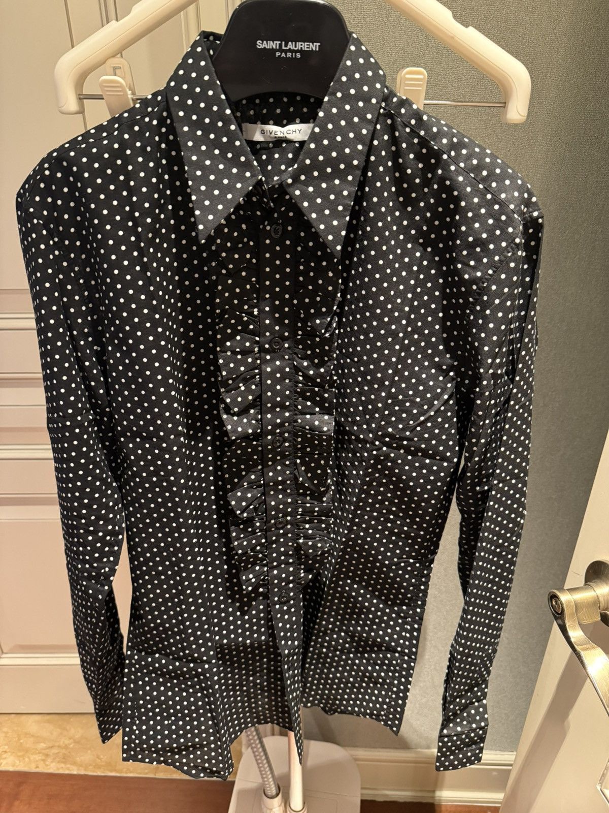Givenchy polka dots ruffles black shirt collar size38 Size US S / EU 44-46 / 1 - 1 Thumbnail