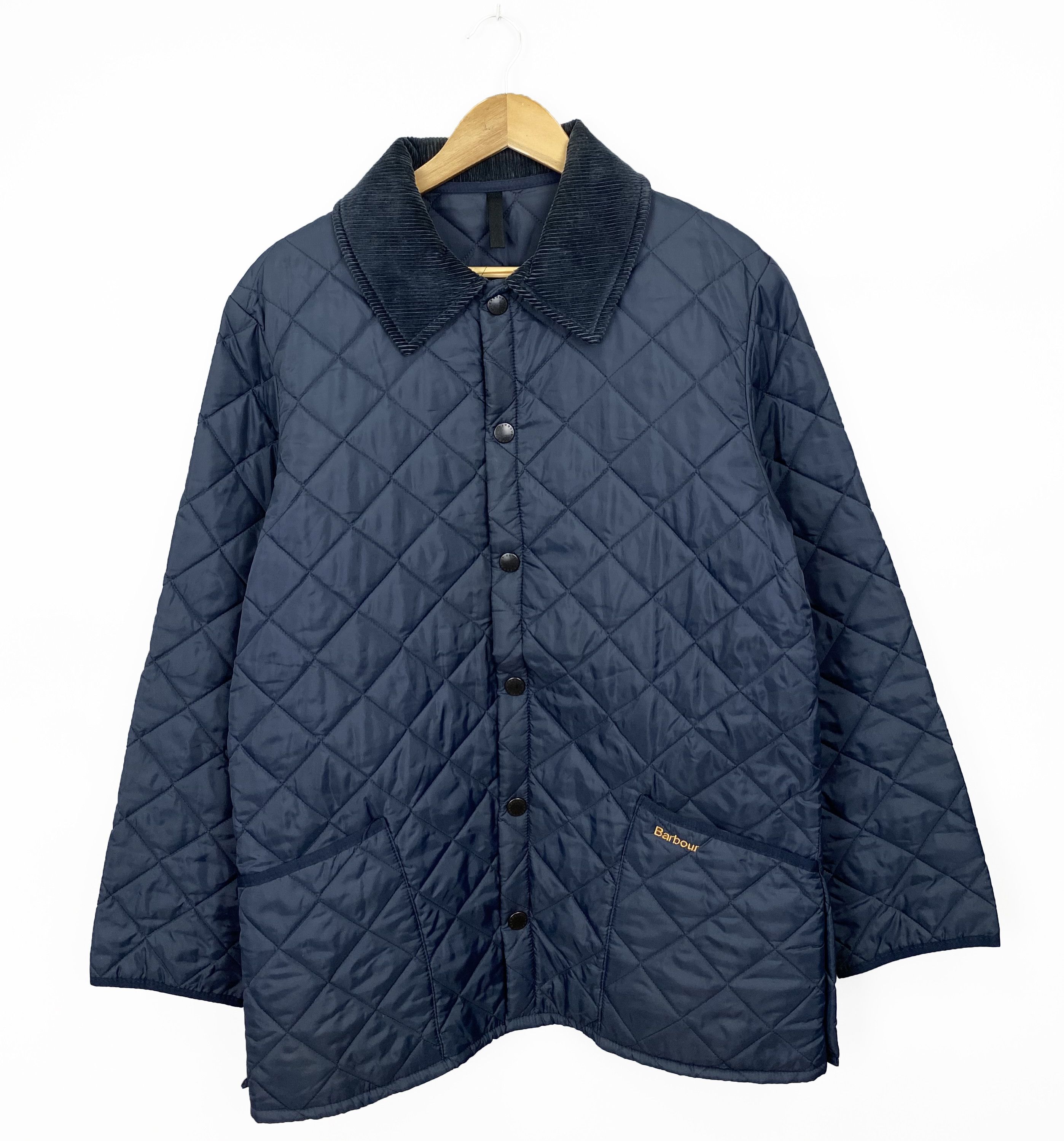 Image of Barbour Liddesdale Quilt Vintage Navy Jacket Size S, Men's