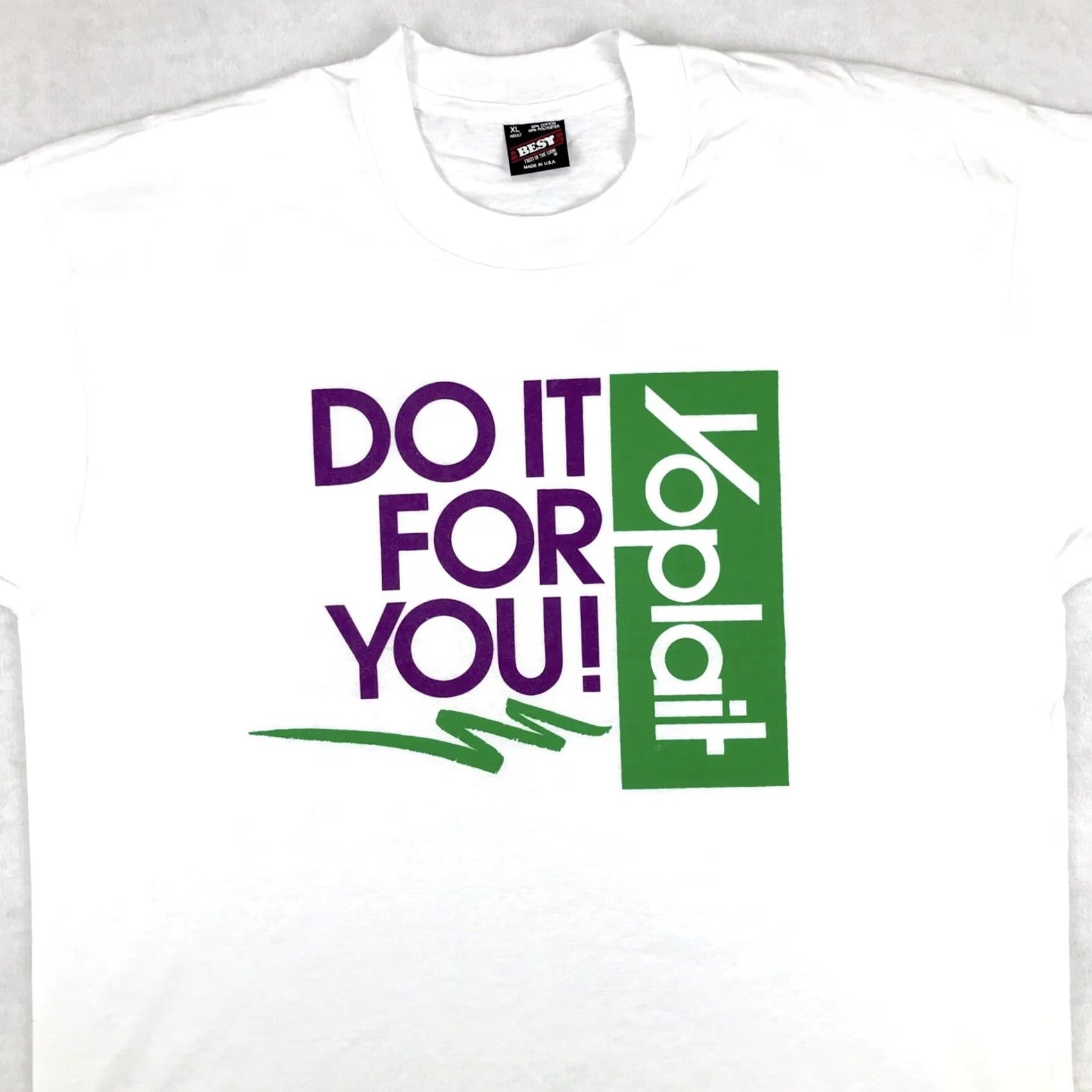 Fruit Of The Loom VINTAGE YOPLAIT YOGURT DO IT FOR YOU T-Shirt XL White Men/XL Short Sleeve 90s 80s TV Commercial Vintage Shirt Size US XL / EU 56 / 4 - 3 Thumbnail