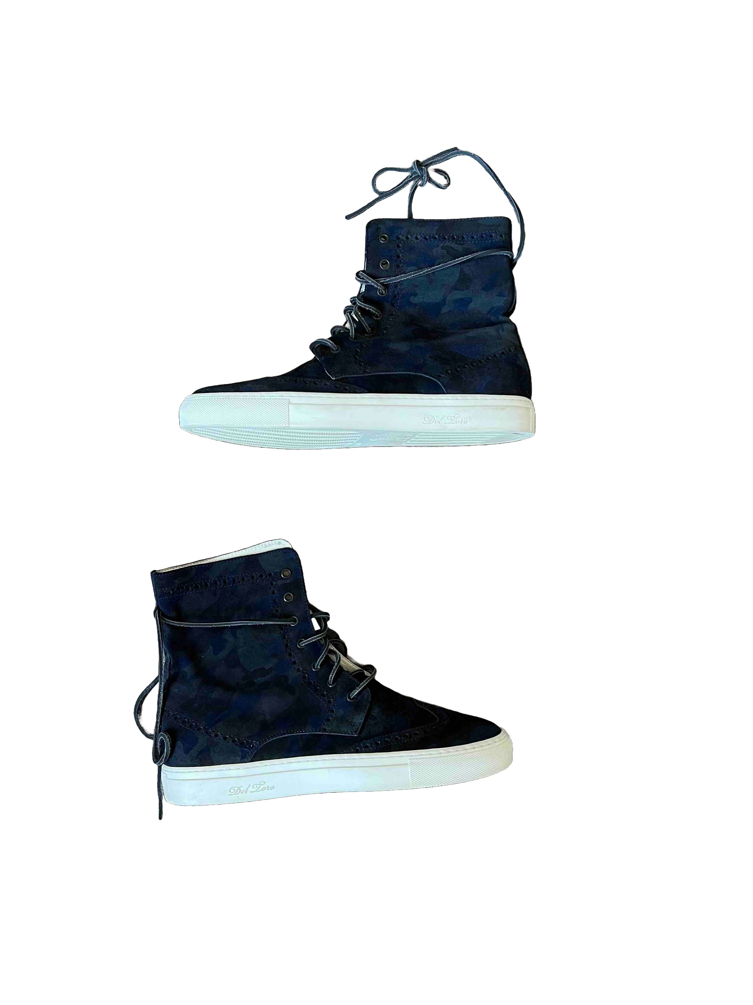 Del Toro Del Toro Navy Camo Suede Sneaker Size US 10 / EU 43 - 3 Thumbnail